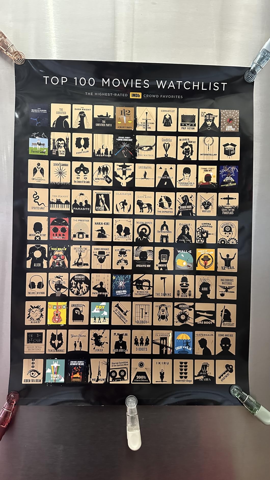 Official IMDb Top 100 Movies Scratch Off Poster | Premium Bucket List - Made in USA | 16.5x23.4 Inches | Unique Gift for Men and Women Film Lovers | Movie Night Supplies and Room Décor customer photo 2