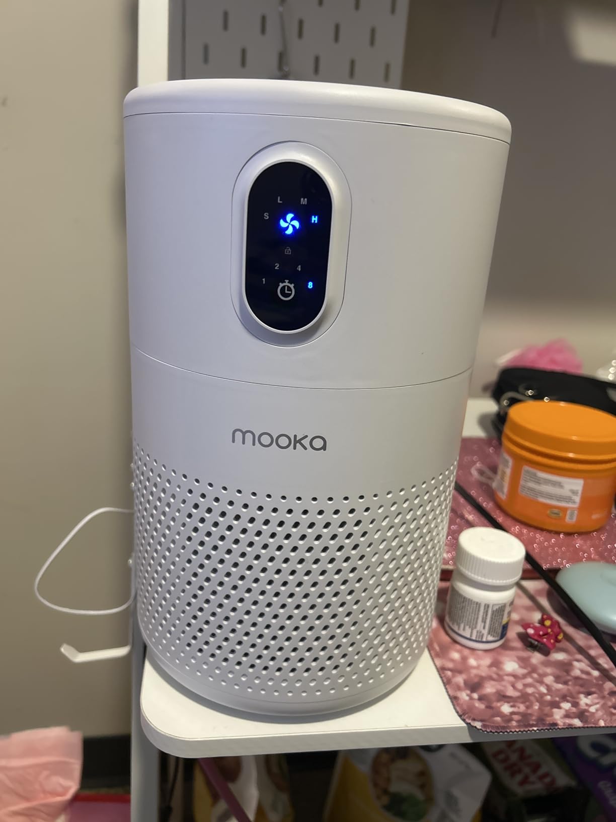 MOOKA Air Purifiers for Home Large Room up to 1076ft², H13 True HEPA Air Filter Cleaner, Odor Eliminator, Remove Smoke Dust Pollen Pet Dander, Night Light, B-D02L White customer photo 2
