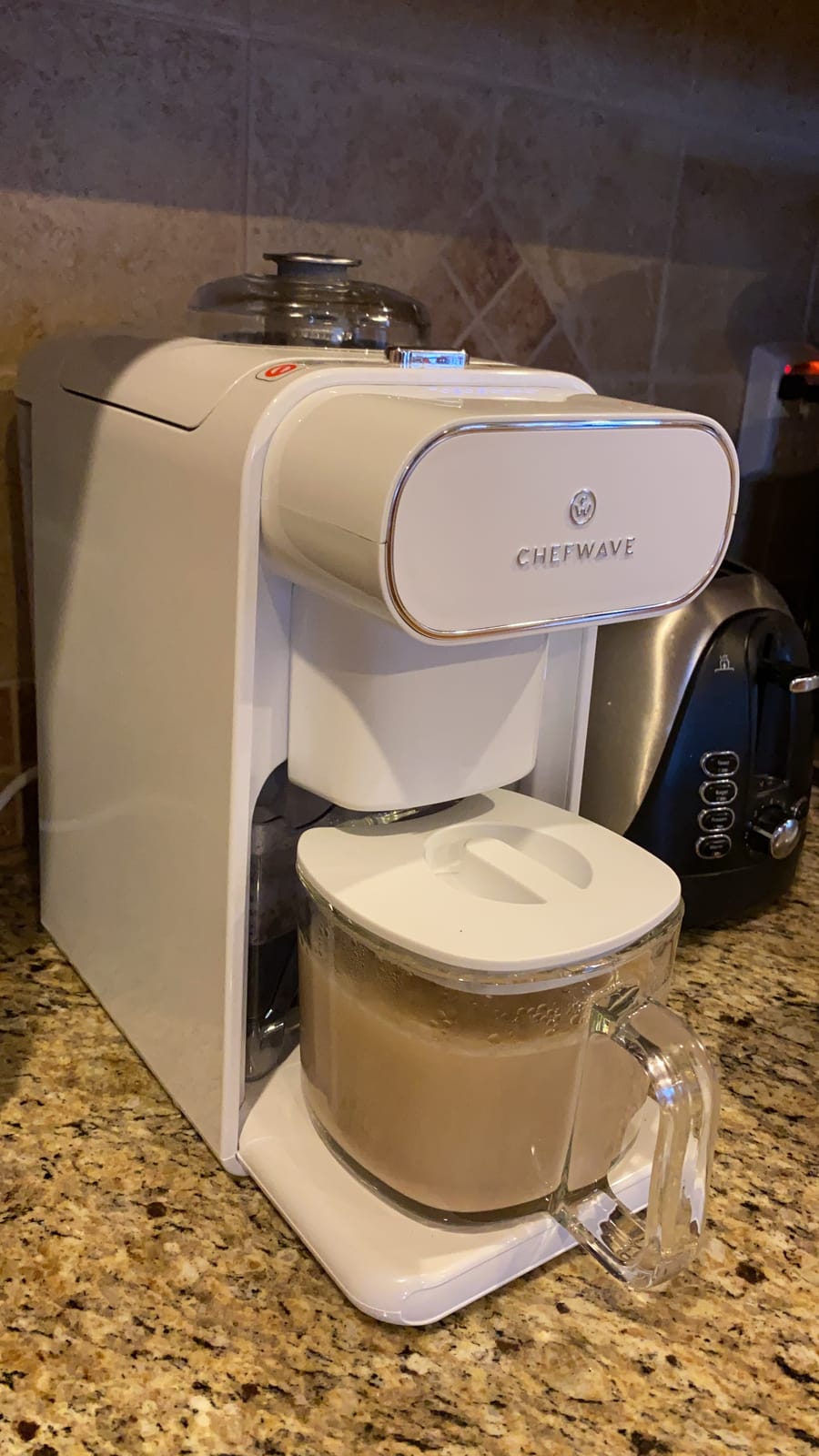 ChefWave Milkmade (White) Plant-Based Milk Maker with 6 Presets | No soaking or prep needed, with six presets, auto-clean, delay start, glass pitcher, and 10 oz or 20 oz batch options customer photo 2