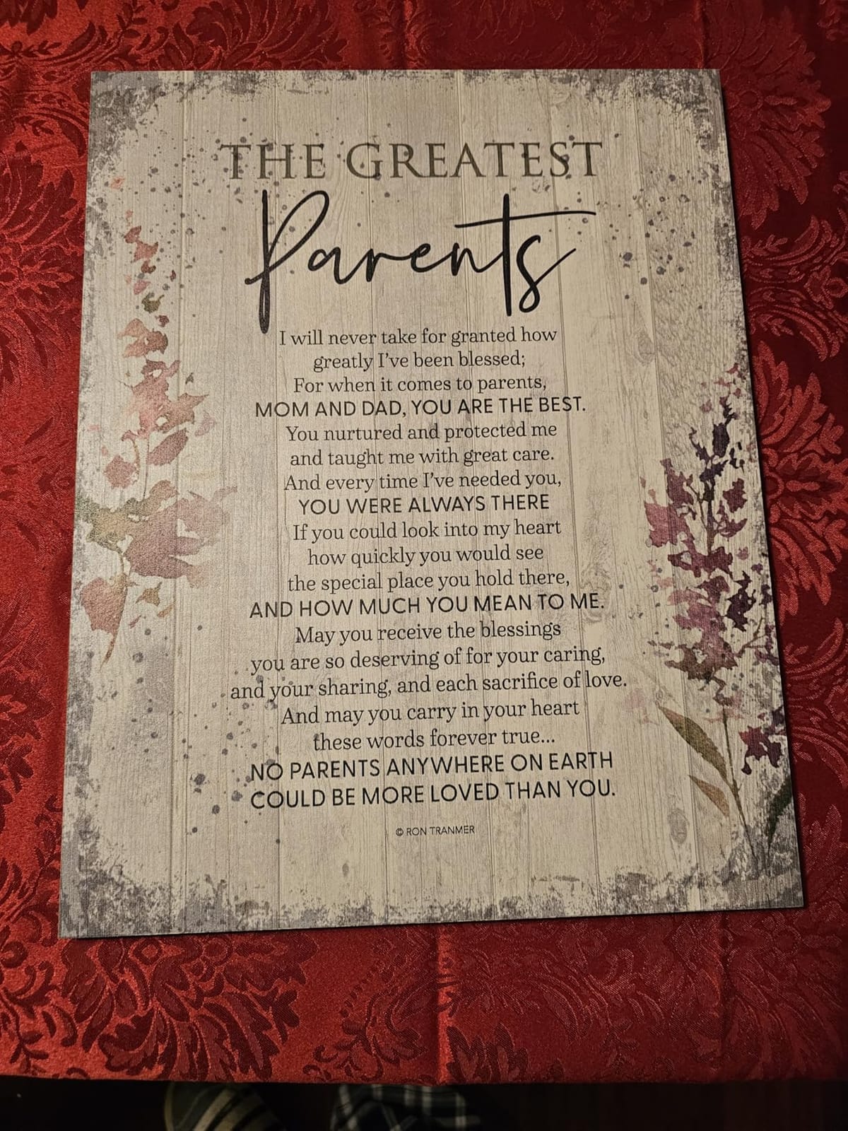 Dexsa Greatest Parents Wood Plaque - Made in the USA - 11.75 in x 15 in - Classy Vertical Frame Wall Hanging Decoration customer photo 1