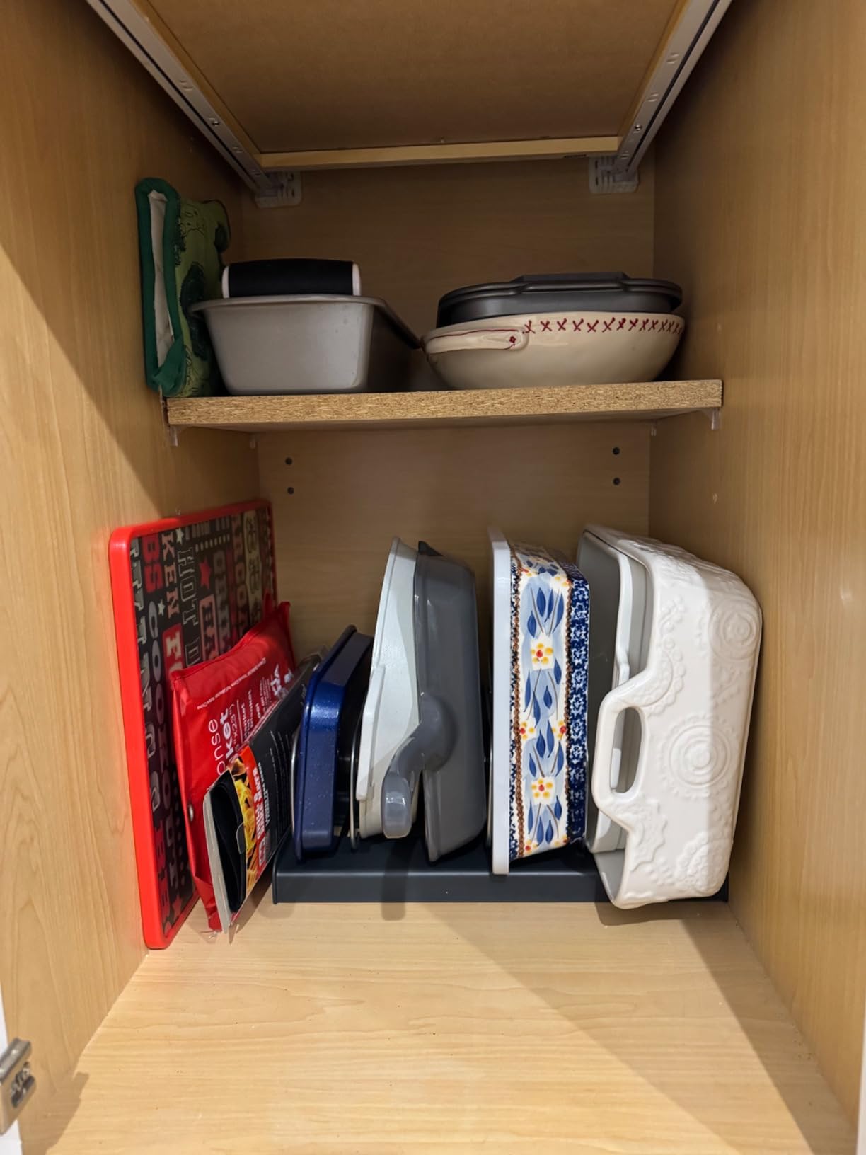Joseph Joseph DrawerStore Expanding Cookware Organizer, Space saving storage for pan lids, baking trays - Grey customer photo 1