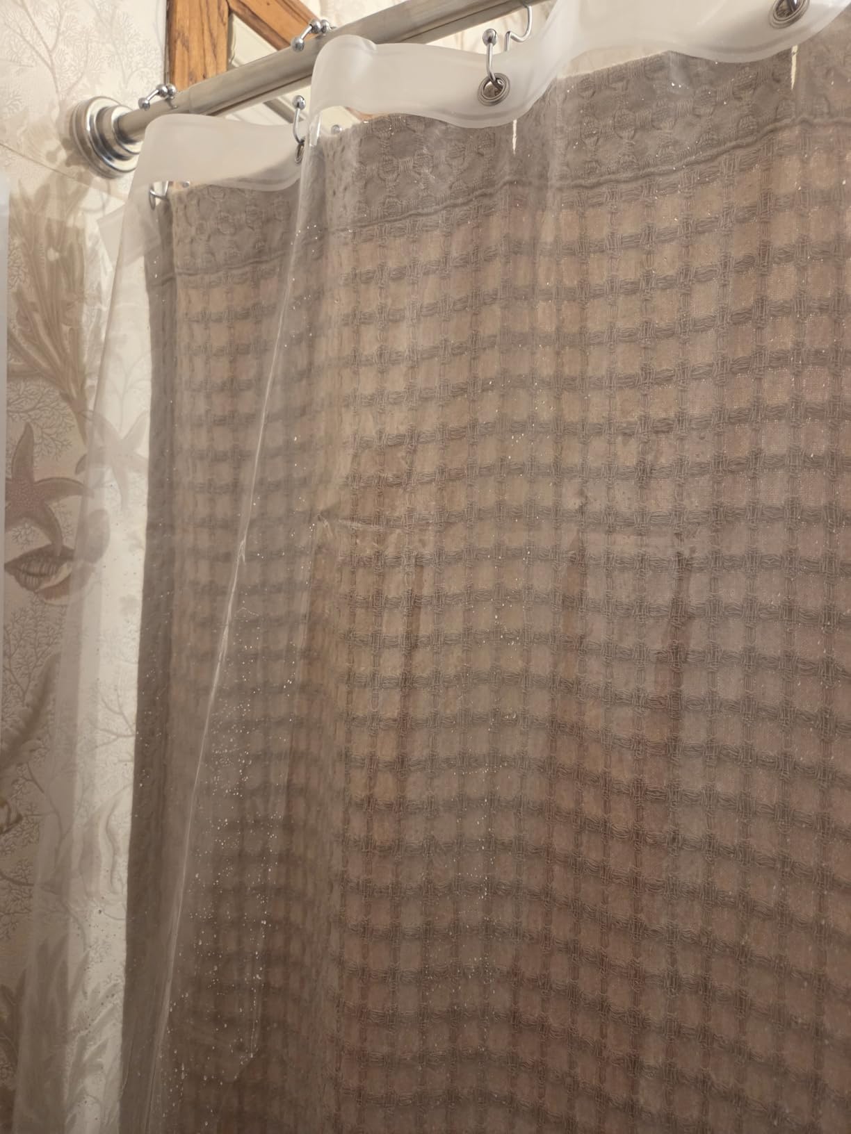 Barossa Design Oeko-tex Certified Shower Curtain Liner Standard Size, Clear | Waterproof PEVA, Rustproof Grommets, 3 Bottom Magnets, Cute Lightweight Bathroom Curtain, Fits Standard Tub 72