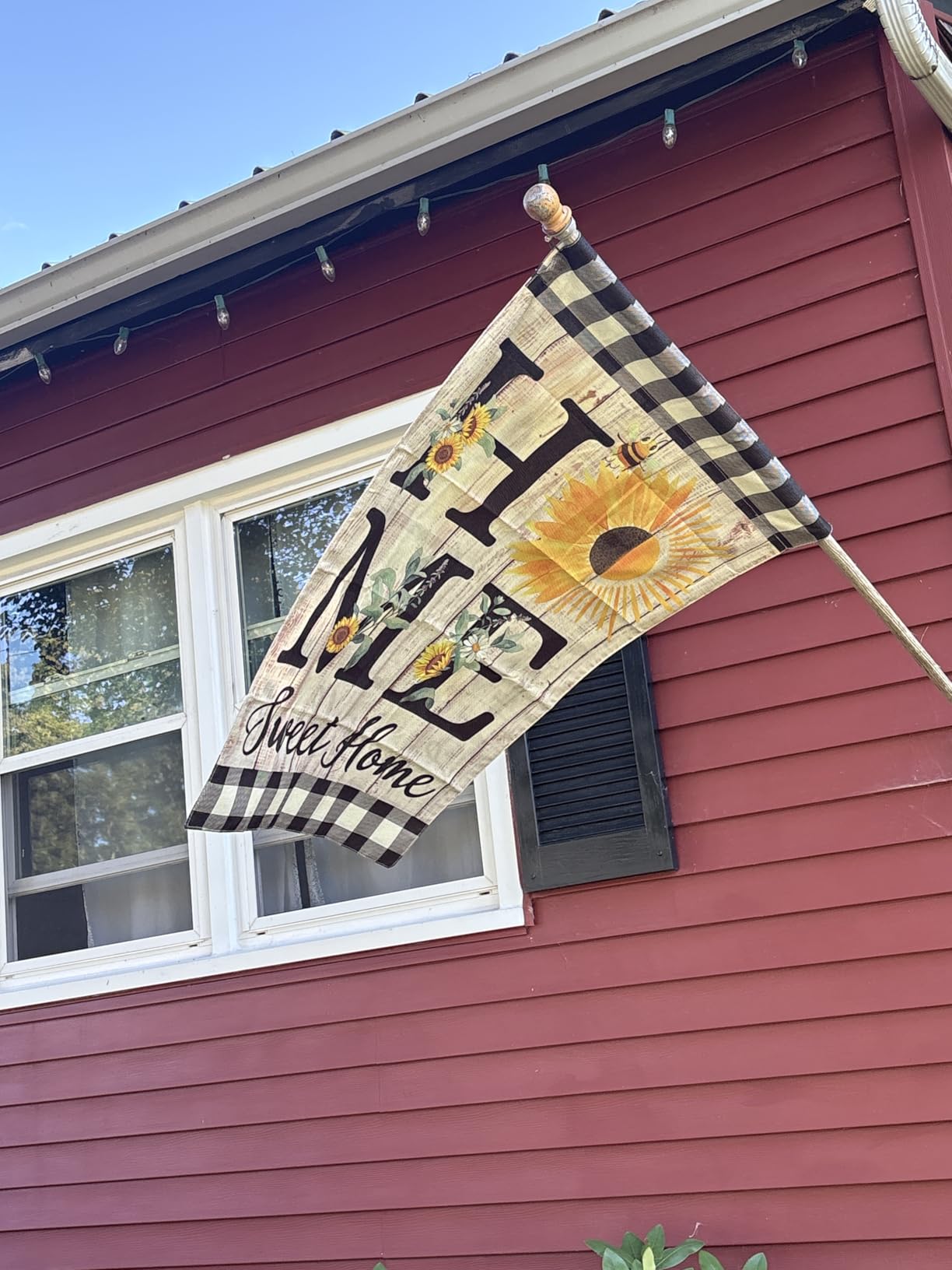 ORTIGIA Summer House Flag Burlap Vertical Double Sided 28 x 40 Inch Home Sweet Home Magnolia Large House Flag Spring Farmhouse Rustic Buffalo Check Plaid Home Front Yard Patio Outside Outdoor Decor customer photo 1