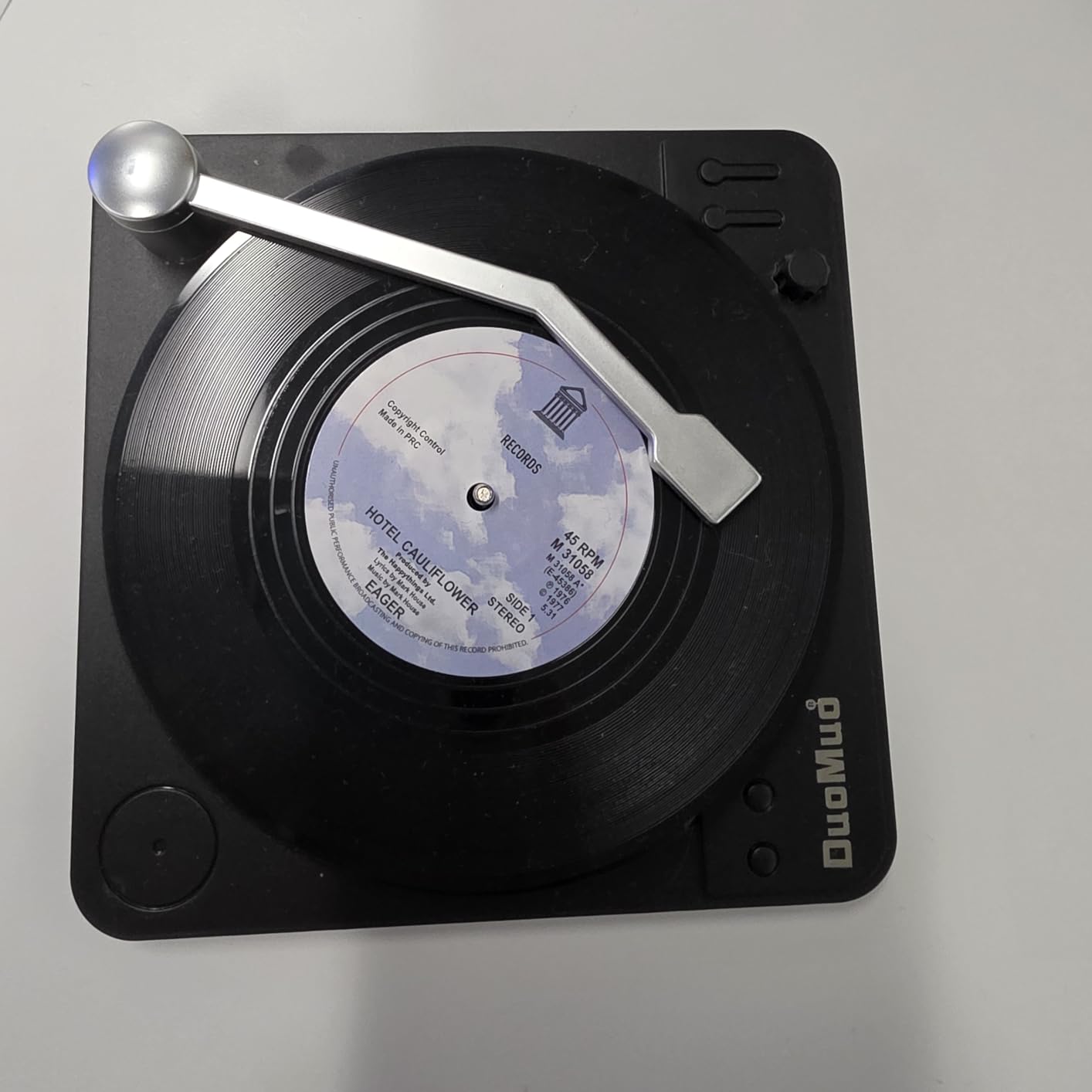 Funny Retro Record Coasters for Drinks with Vinyl Player Holder - Set of 6 Coasters customer photo 2