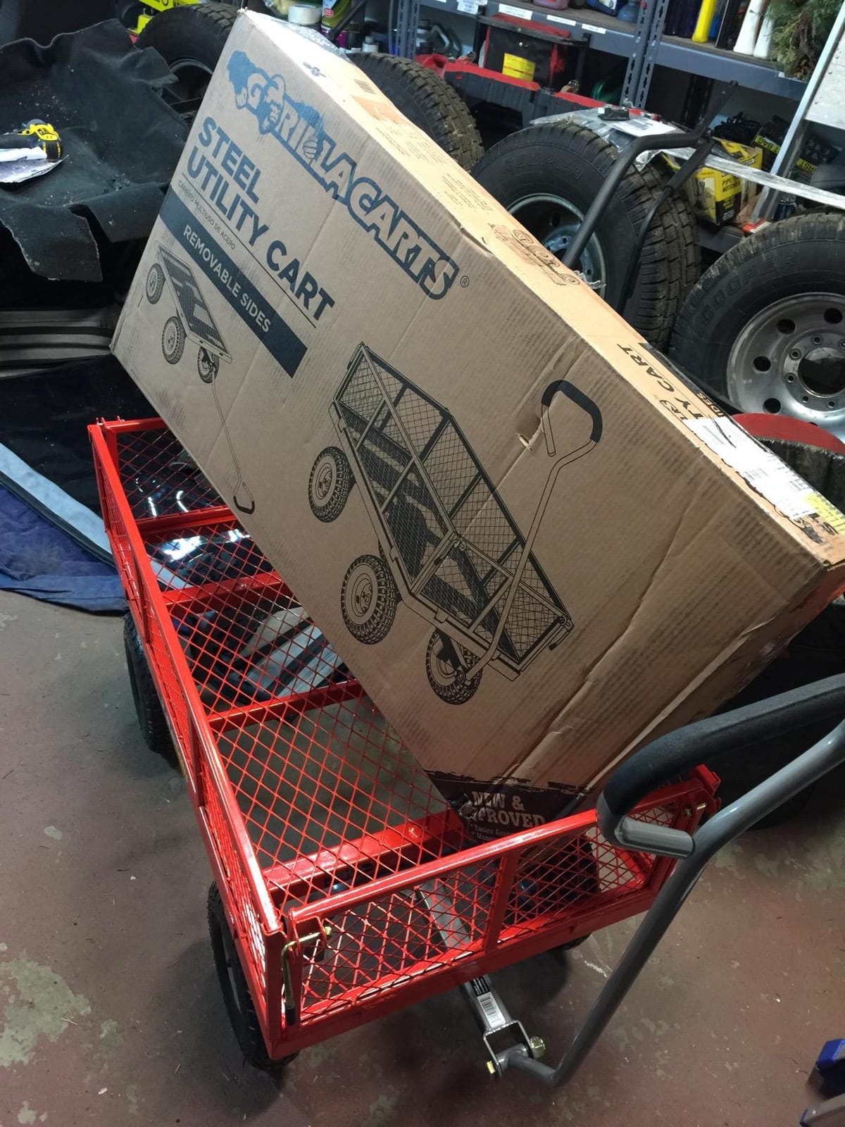 Gorilla Carts Steel Utility Cart, 800 lb Capacity, 4 Cu Ft., Black | 800-lb Capacity Steel Utility Cart for Homeowners and Contractors Hauling Firewood, Bricks and Yard Debris Daily customer photo 2