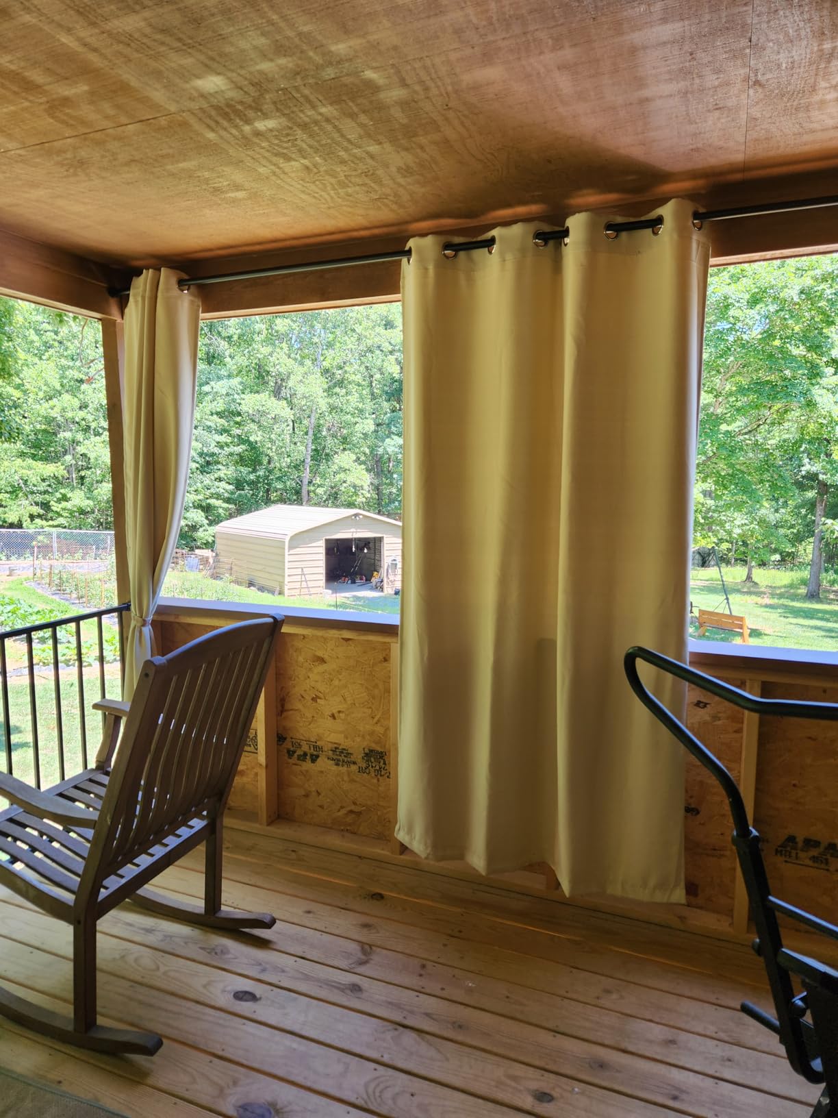 Waterproof Outdoor Curtain W52 x L84 - Grommet Top Sunlight Blocking Window Treatment Drapes Blackout Curtains for Home Bedroom Living Room Patio Porch Pergola Cabana Gazebo (Beige, 2 Panels) customer photo 1