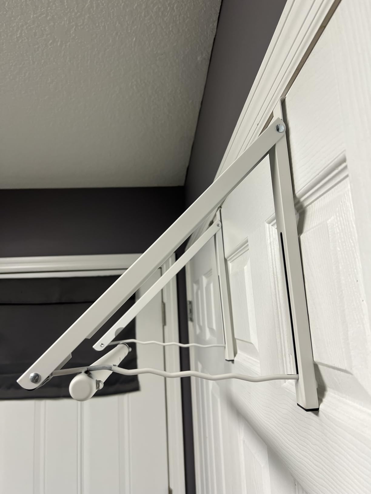 HOLDN' STORAGE Over The Door Hanger Rack Foldable, White | Rack for Hanging Towels, Coats & Clothes, Holds 35 LBs, Over The Door Hanger Hooks for Bedroom, Washroom and Office customer photo 1