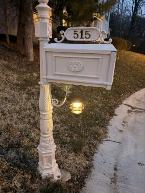 2 Pack Solar Lanterns Outdoor, Hanging Solar Lights for Outside Glass Metal with Wall Mount Bracket, Waterproof Auto Dusk to Dawn Garden Lantern for Fence Porch Decor - Warm White customer photo 1