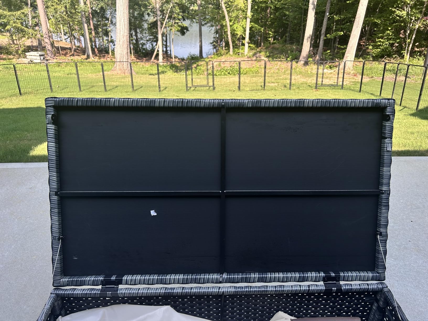 Rattaner Patio Coffee Table with Storage Wicker Outdoor Coffee Table and All-Weather Wicker Side Table with Waterproof Cover, Black customer photo 2