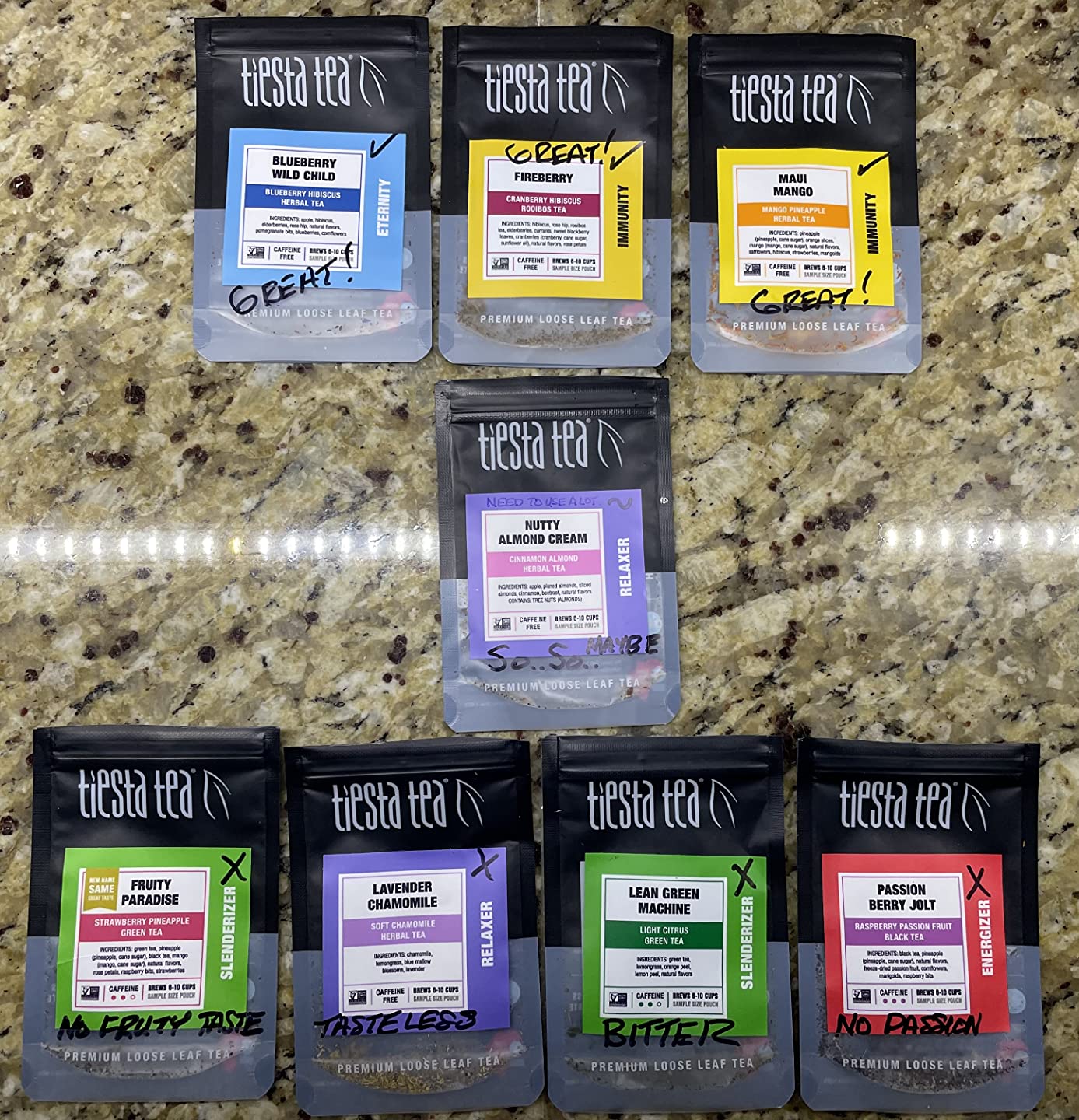 Tiesta Tea - Top 8 Favorites Sampler Set, Loose Leaf, Up to 80 Cups | High to No Caffeine, Hot & Iced, Tea Variety Pack with Green, Herbal, & Black, 8 Sample Pouches customer photo 2