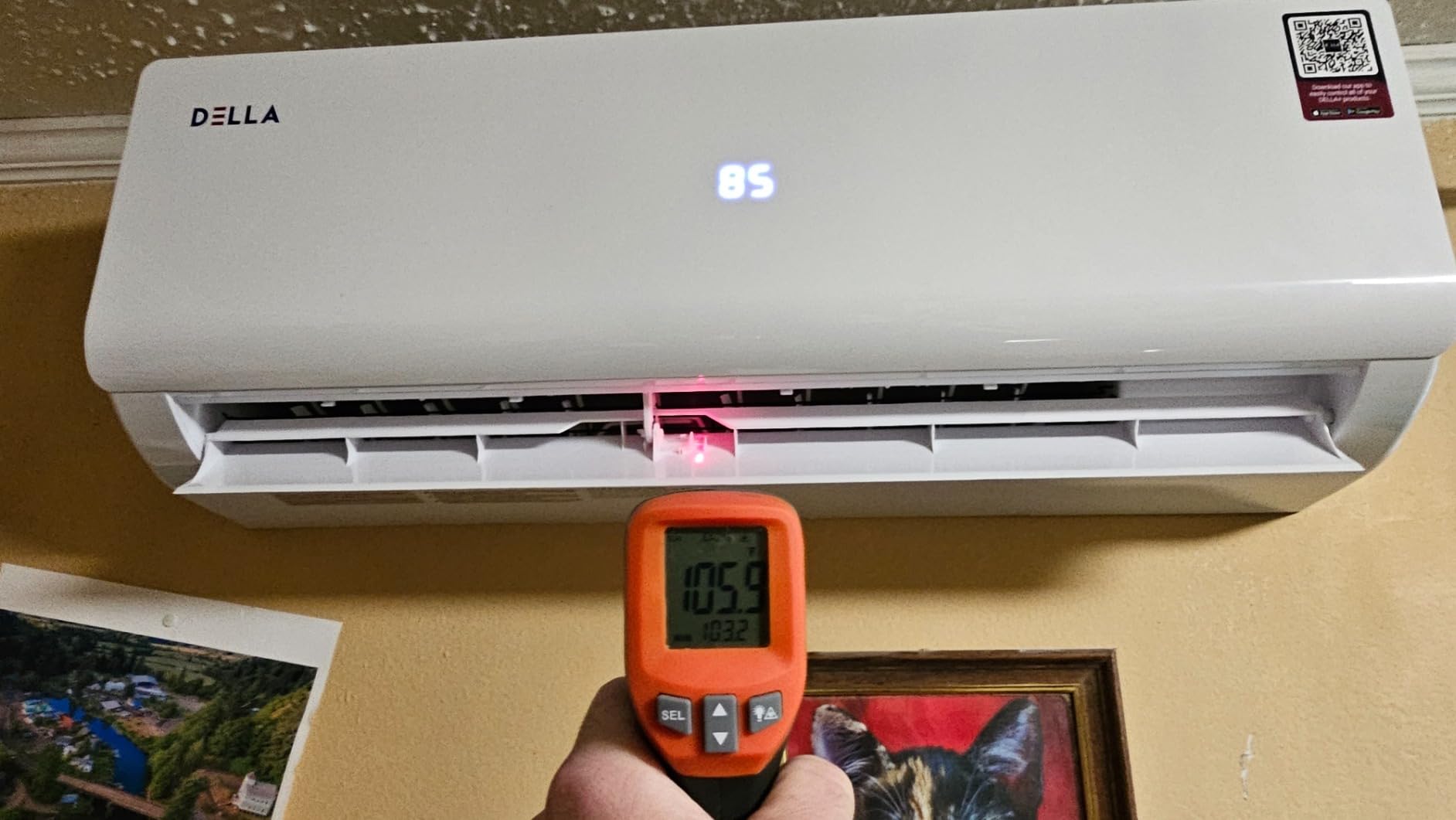 DELLA Vario Series 12000 BTU Mini Split Air Conditioner Work with Alexa with 1 Ton Pre-Charged Heat Pump Ductless Inverter System, 23 SEER2, Cools Up to 550 Sq. Ft,16.4ft Installation Kit Included customer photo 2