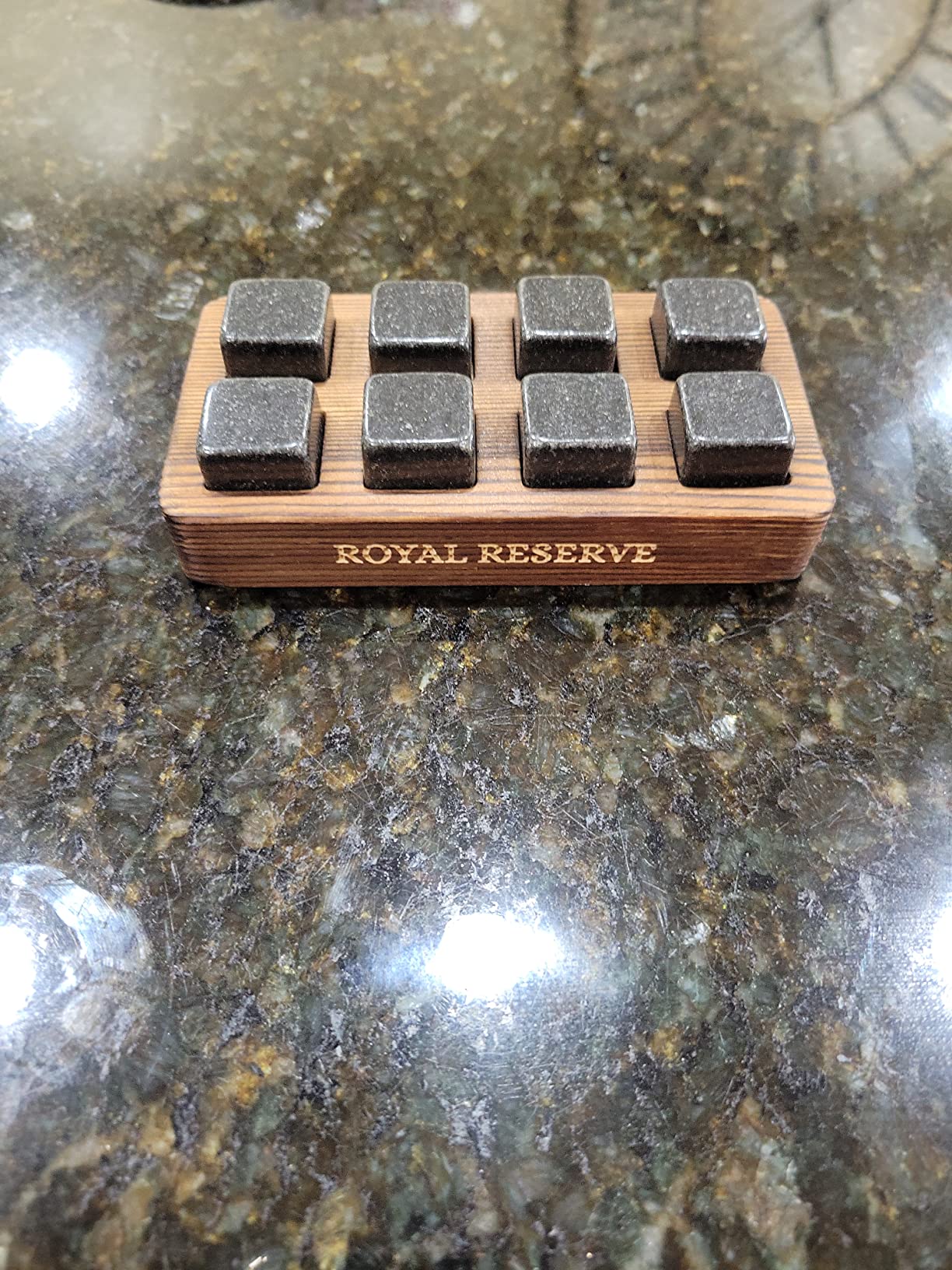 Whiskey Stones Gift Set by Royal Reserve - 8 Granite Chilling Rocks customer photo 2
