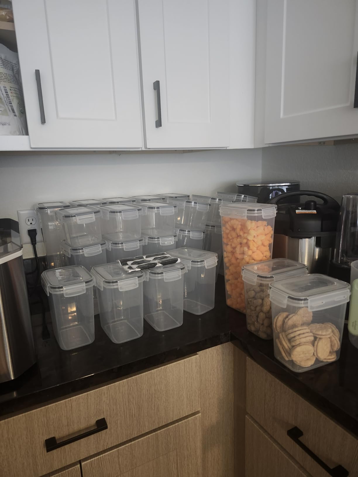 Vtopmart Airtight Food Storage Containers with Lids, 24 pcs, Black | For Cereal Pasta Snack Flour Sugar, BPA Free, Airtight Seal, Multiple Sizes, Dishwasher Safe (Not Lids), Includes 24 Labels customer photo 1
