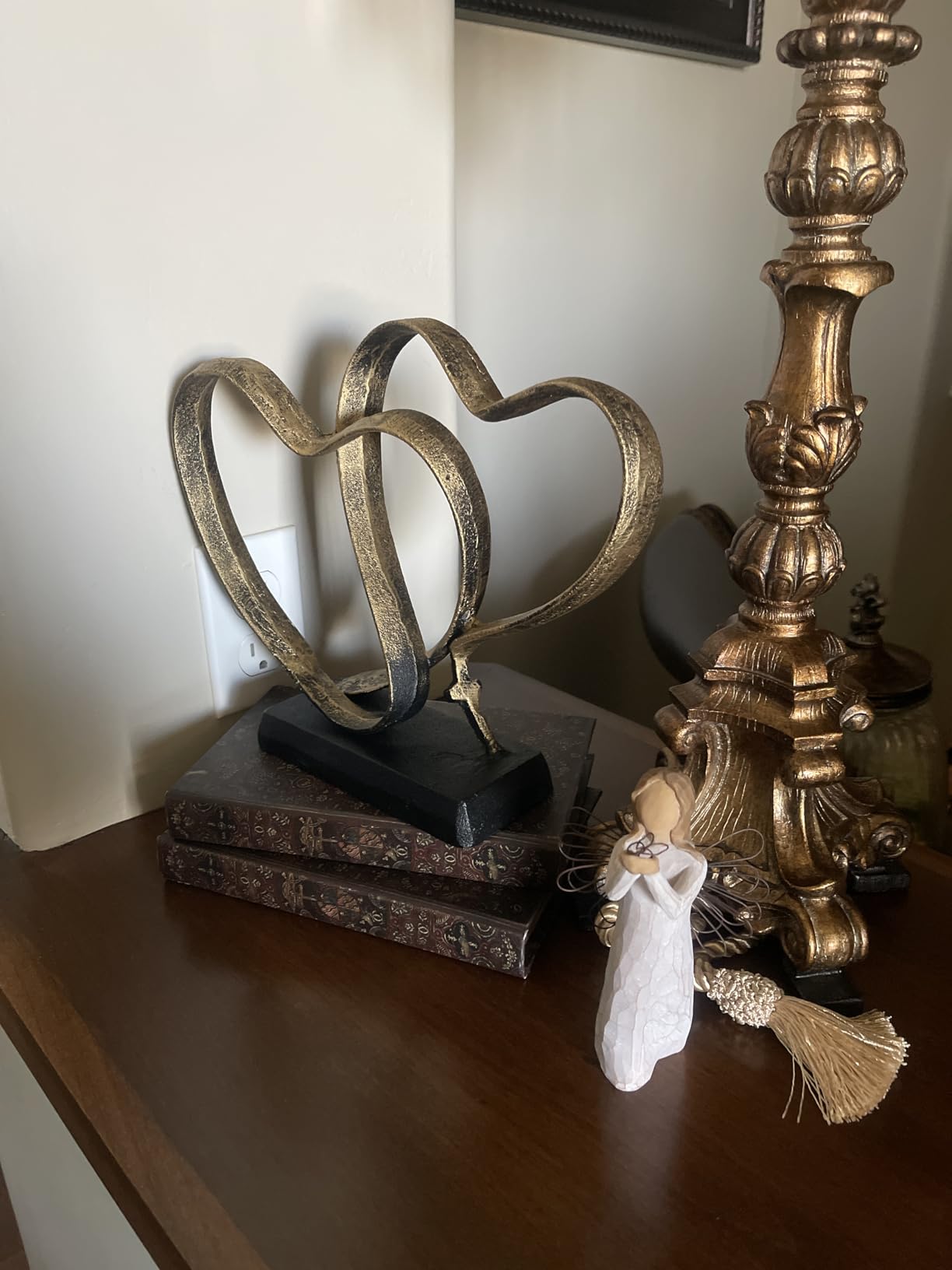 Wedding Anniversary Couples Gift - Iron Sculpture Bundle - Any Anniversary | Iron Hearts Stemming from a Cross Symbolizing Lasting Love customer photo 1