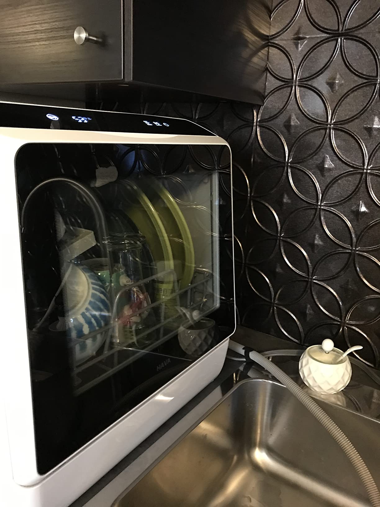 HAVA Countertop Dishwasher, 6 Programs Portable Dishwasher with Water Tank | No Hookup Needed, 167 °F High-Temperature Washing, Baby Care & Hot Air Drying Function for Homes, Apartments and RVs customer photo 1