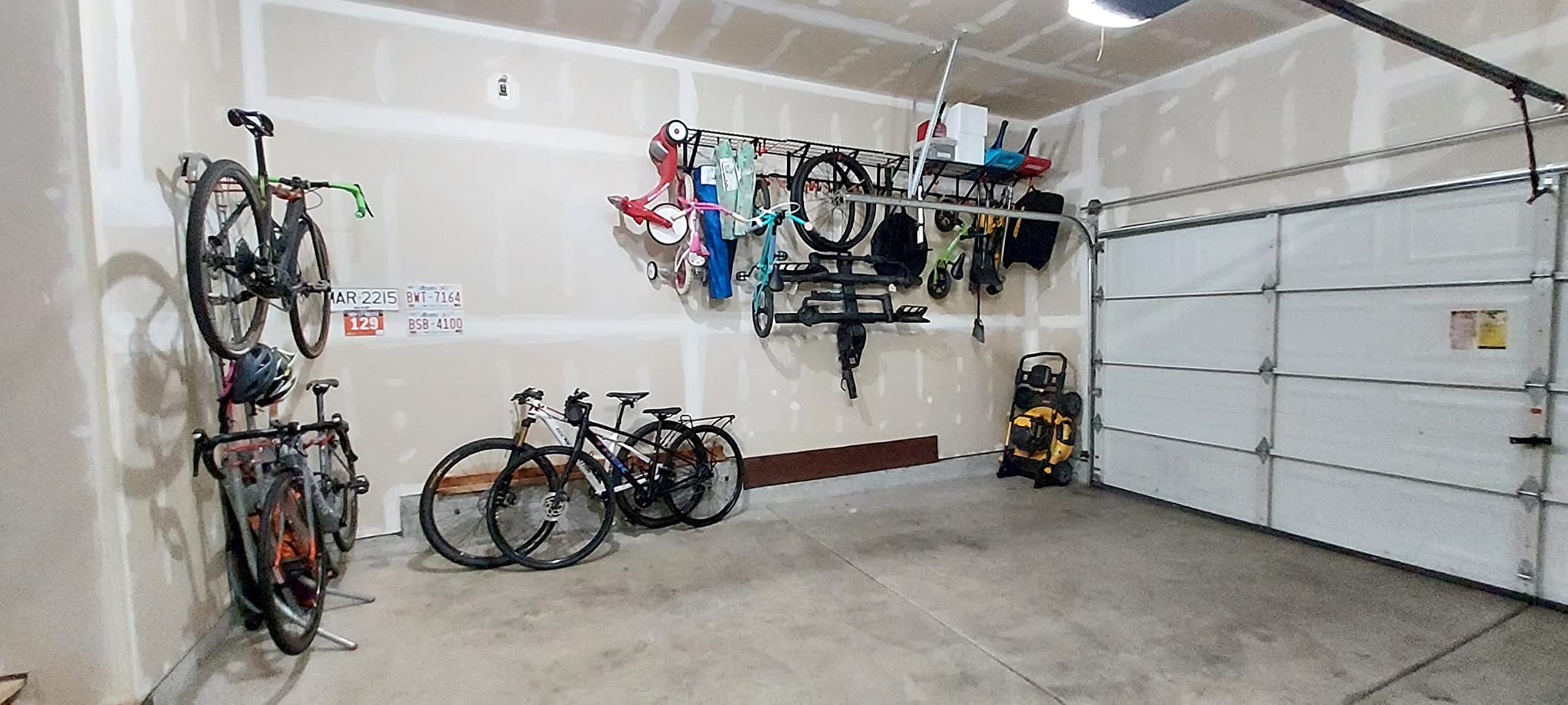 PLKOW Garage Wall Shelving Includes Bike Hooks, Sturdy Adjustable Garage Shelving Wall Mount Garage/Organizer (Black, 2-Pack) customer photo 2