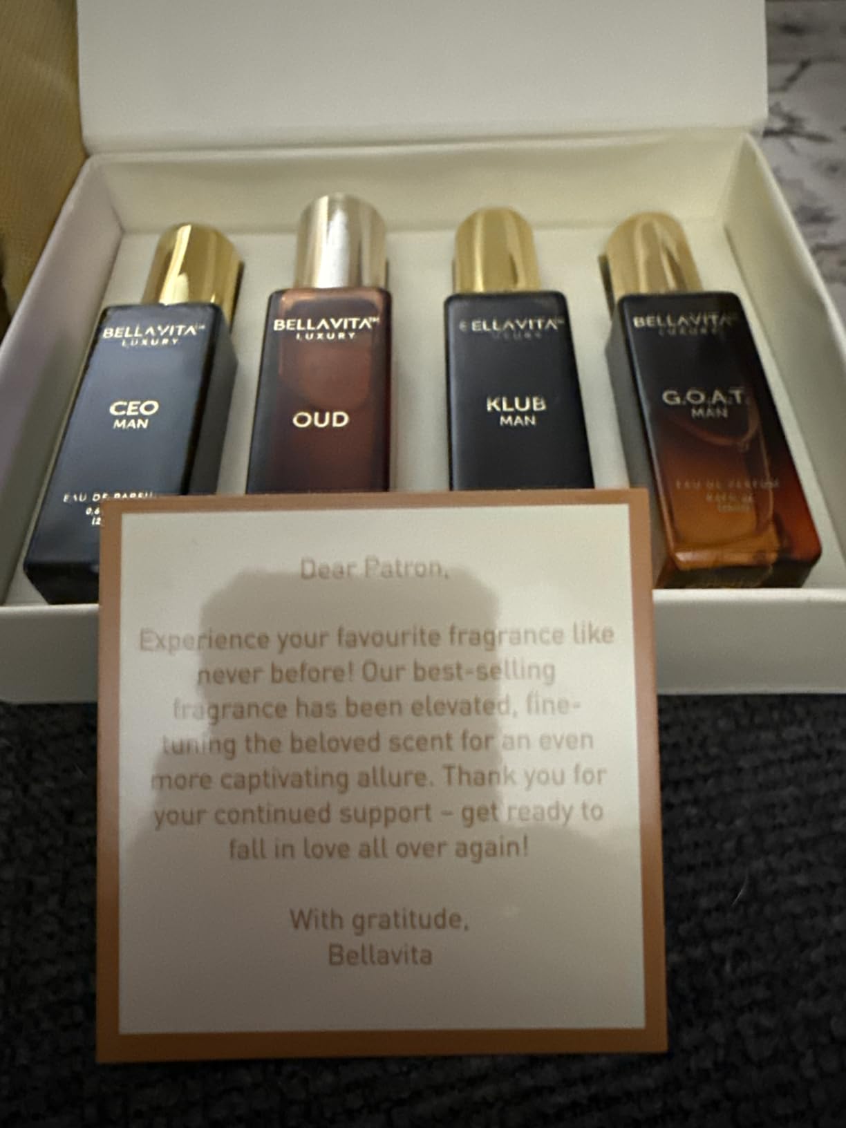 Bella Vita Organic Man Luxury Perfume Gift Set 4x20 ML for Men with Dominus, Oud, CEO, Impact Perfume | Woody, Citrusy Long Lasting EDP & EDC Fragrance Scent | 80 ML customer photo 2