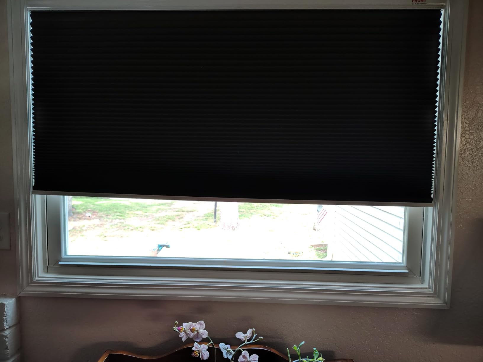 Changshade Cordless Cellular Shades, Blackout Honeycomb Shades for Windows, Pull Down Pleated Blinds, Easy to Install for Indoor Windows and French Doors, White (Blackout), 34