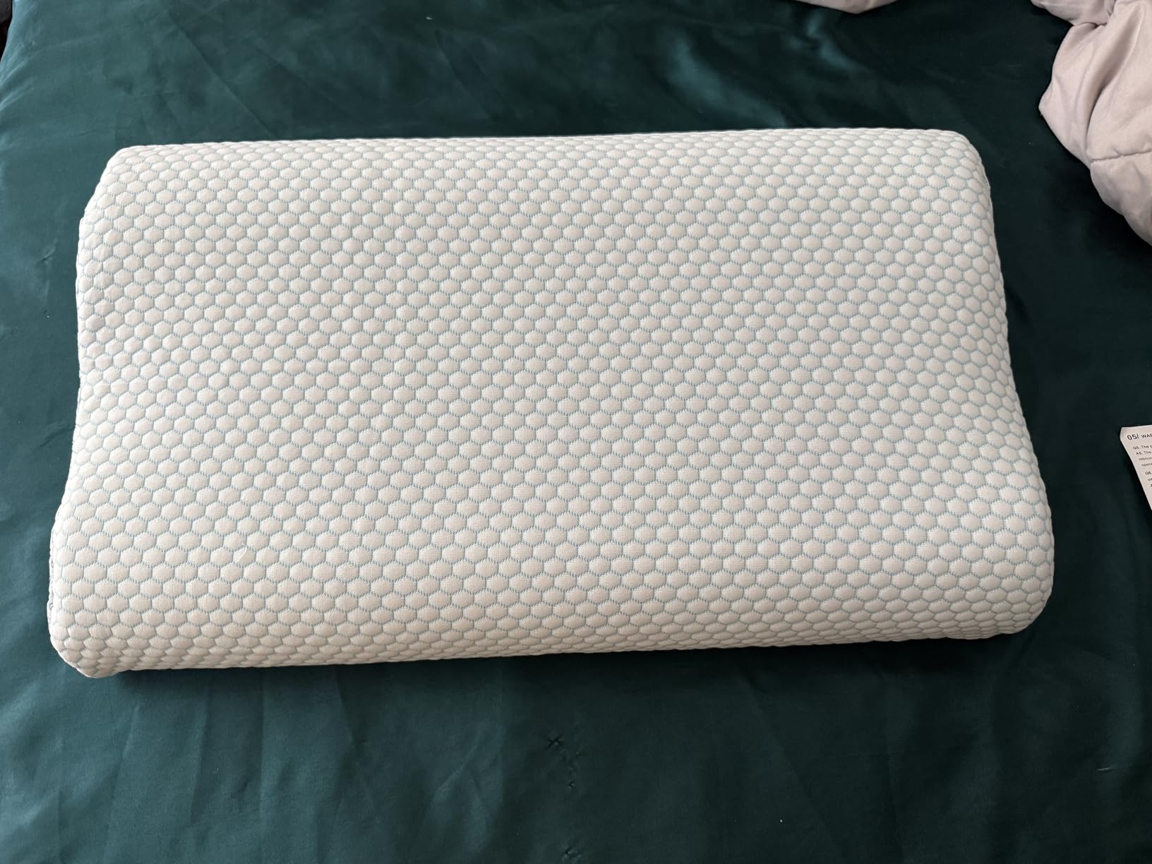 Anvo Memory Foam Pillow, Neck Contour Cervical Orthopedic Bed Pillow for Sleeping Side Back Stomach Sleeper, Ergonomic Design for Neck and Shoulder Pain Relief, Blue White, Firm customer photo 1