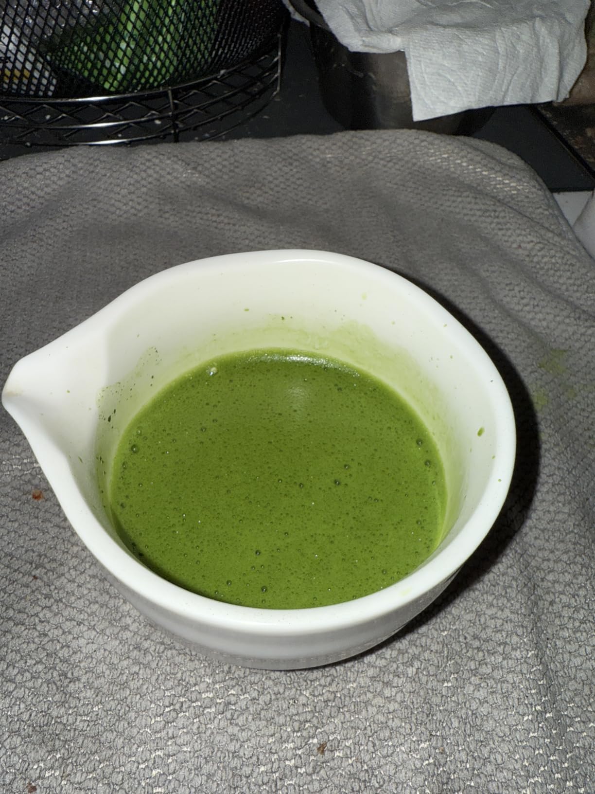 Jade Leaf Matcha Bowl, Hand Made Porcelain with White Matte Glaze | Traditional Porcelain Tea Bowl with Pour Spout - For Perfectly Whisked Green Tea (18 Ounce) - Great Gift for Matcha Lovers customer photo 2