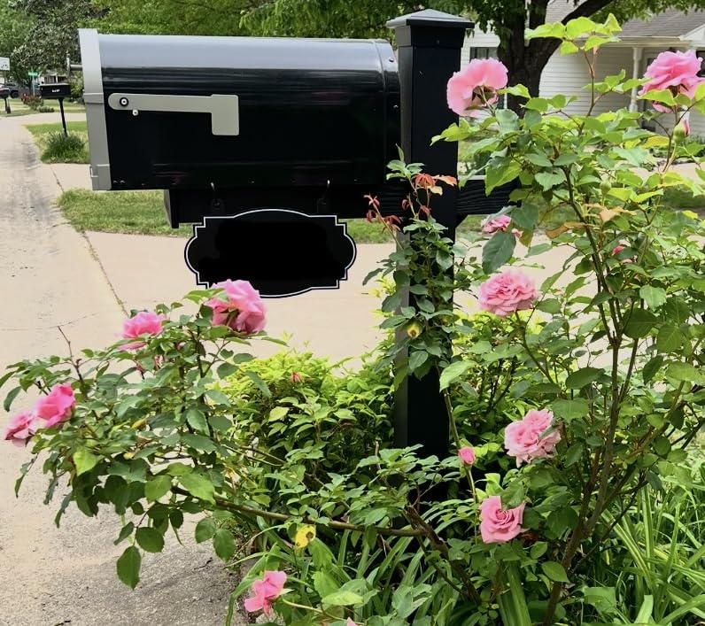 Brunswick Large, Steel, Post Mount Mailbox, Black with Brushed Nickel | Galvanized steel build for outside with rust-resistant powder-coat finish and a magnetic door closure. USPS approved. customer photo 2