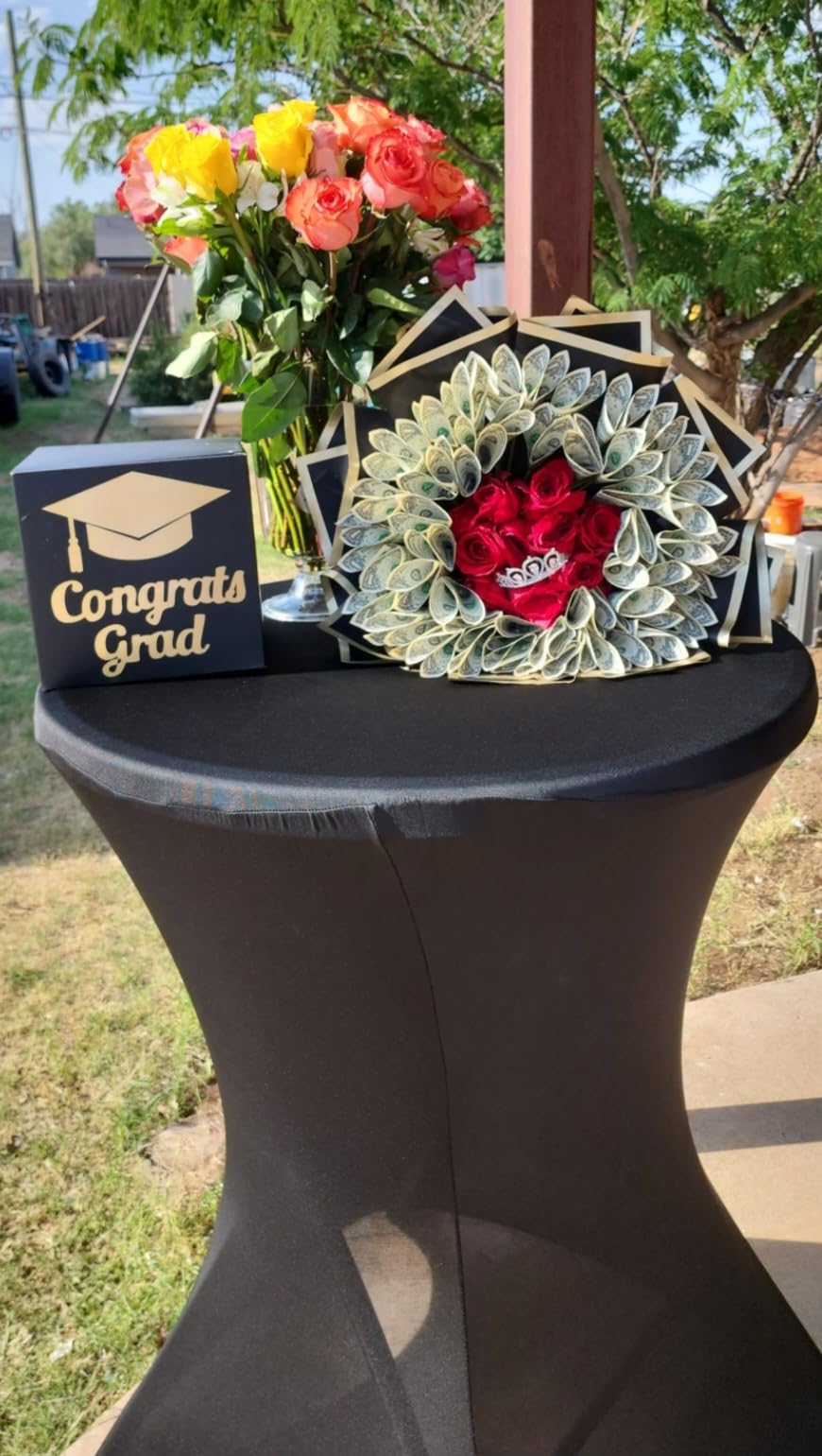 Partico Graduation Card Box Holder, Grad Party Decorations (Black) customer photo 1