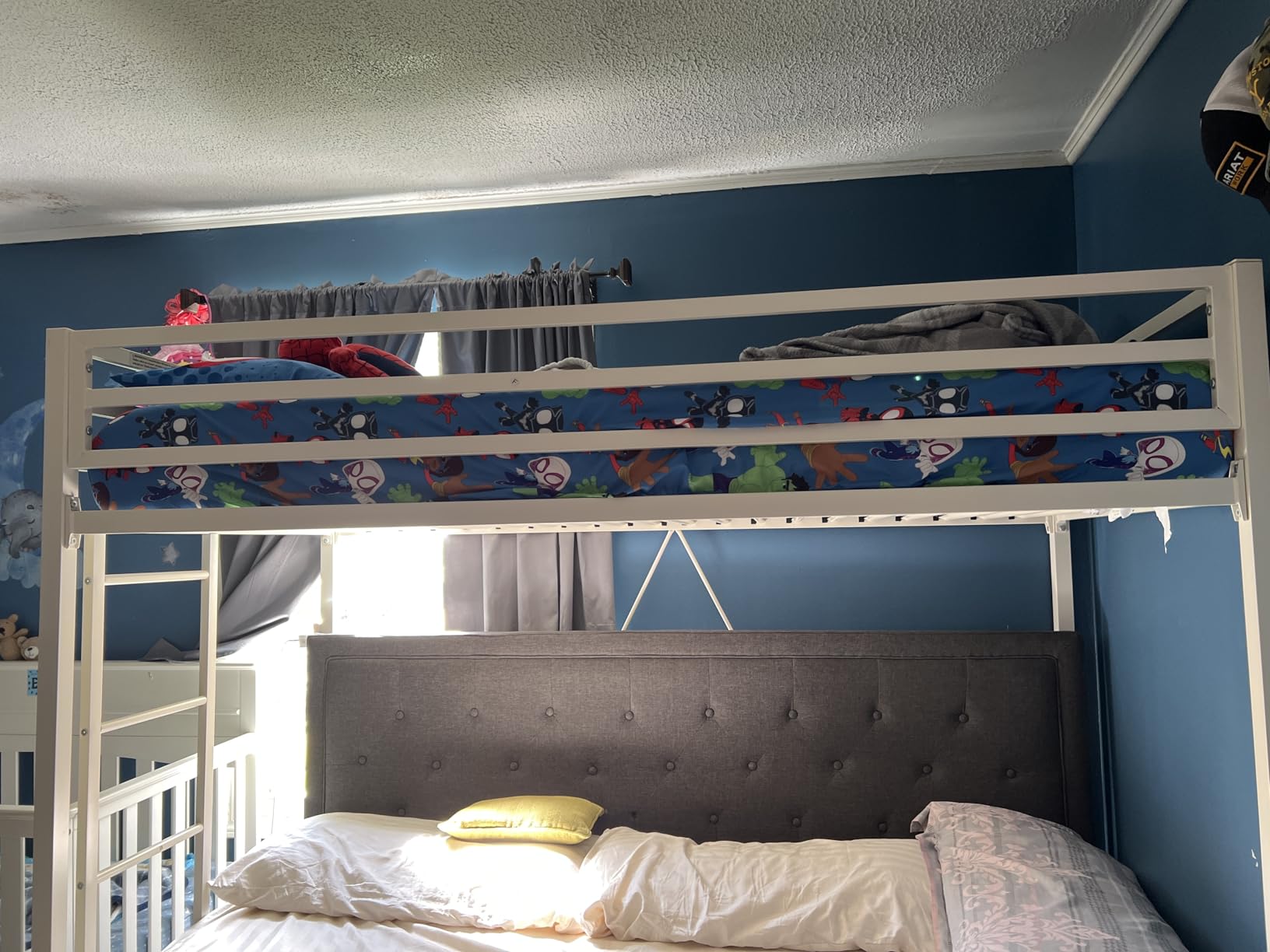 SHA CERLIN Loft Bed Twin Size with Ladder and Guardrail, Black customer photo 2