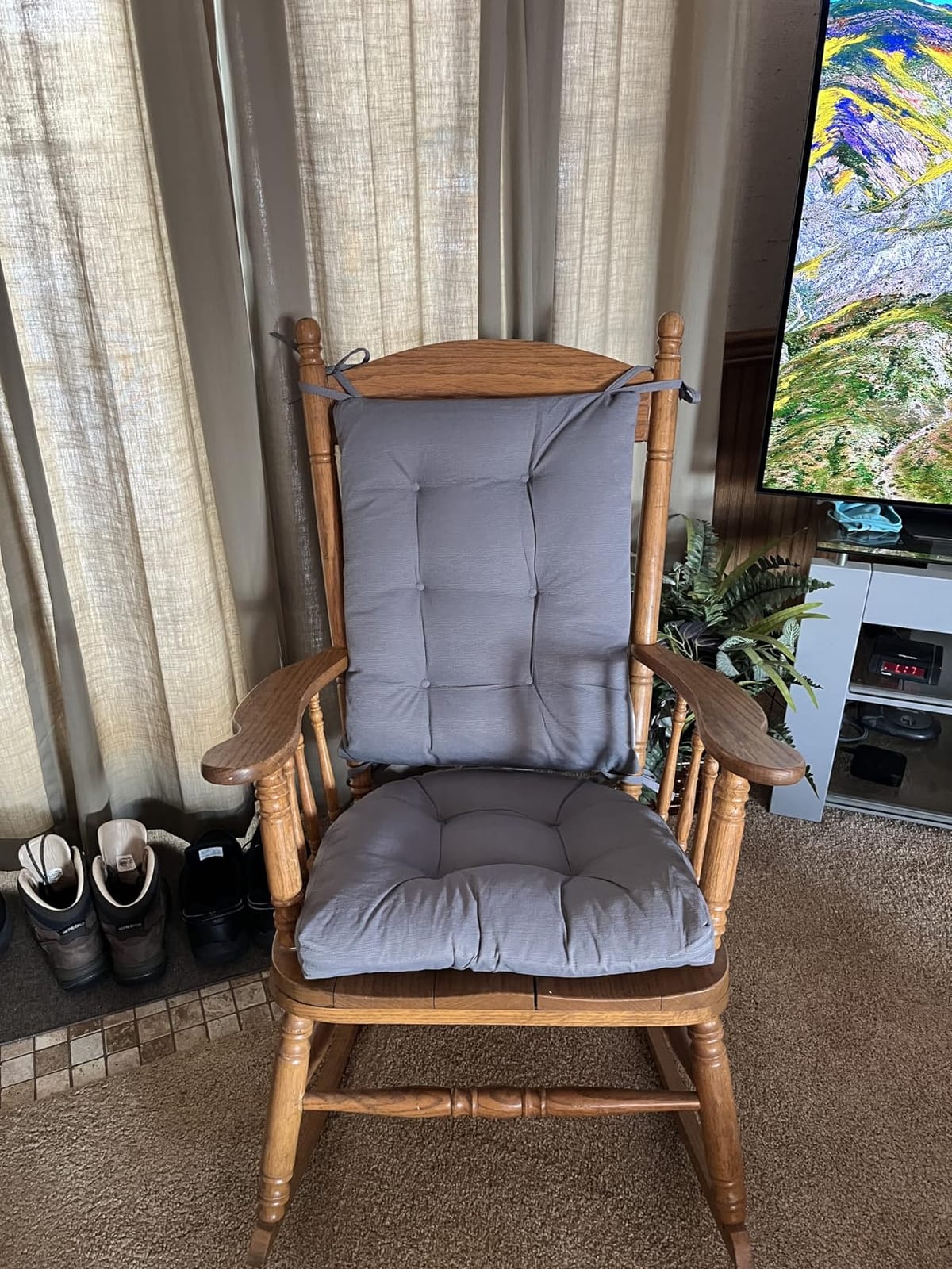 Rocking Chair Cushion Premium Pads Non Skid Slip Backed Set of Upper and Lower with Ties customer photo 1