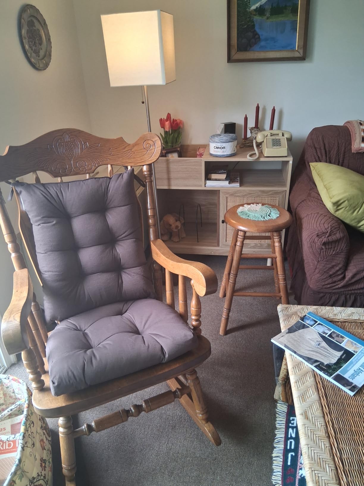 Rocking Chair Cushion Premium Pads Non Skid Slip Backed Set of Upper and Lower with Ties customer photo 2