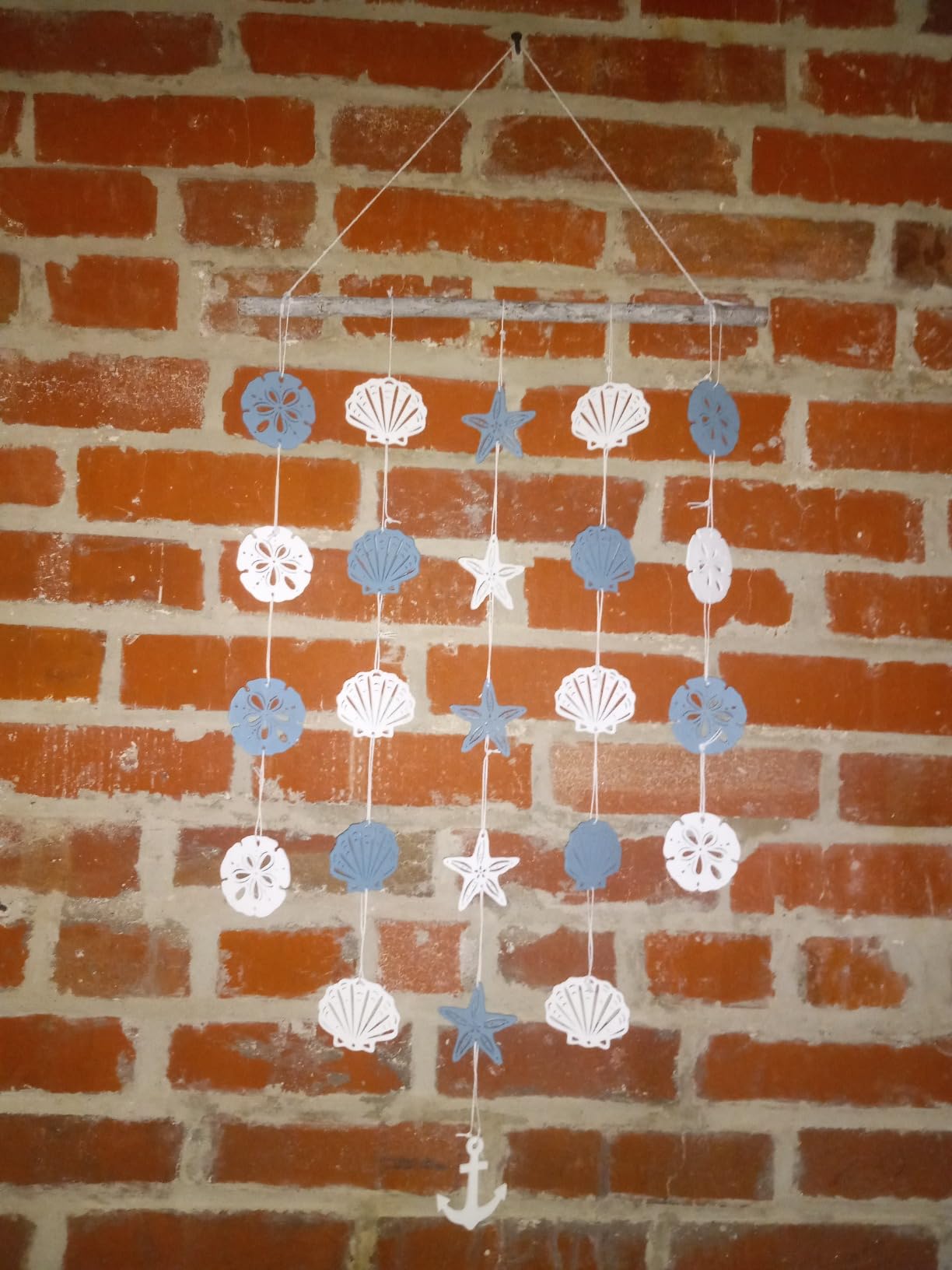 SOMTO Beach Seashell Wall Hanging Decor, Ocean Boho Farmhouse Rustic Coastal Themed Decorations for Home | Shells Starfish and Anchor Beach Nautical Decor for Bathroom, Bedroom or Living Room customer photo 2