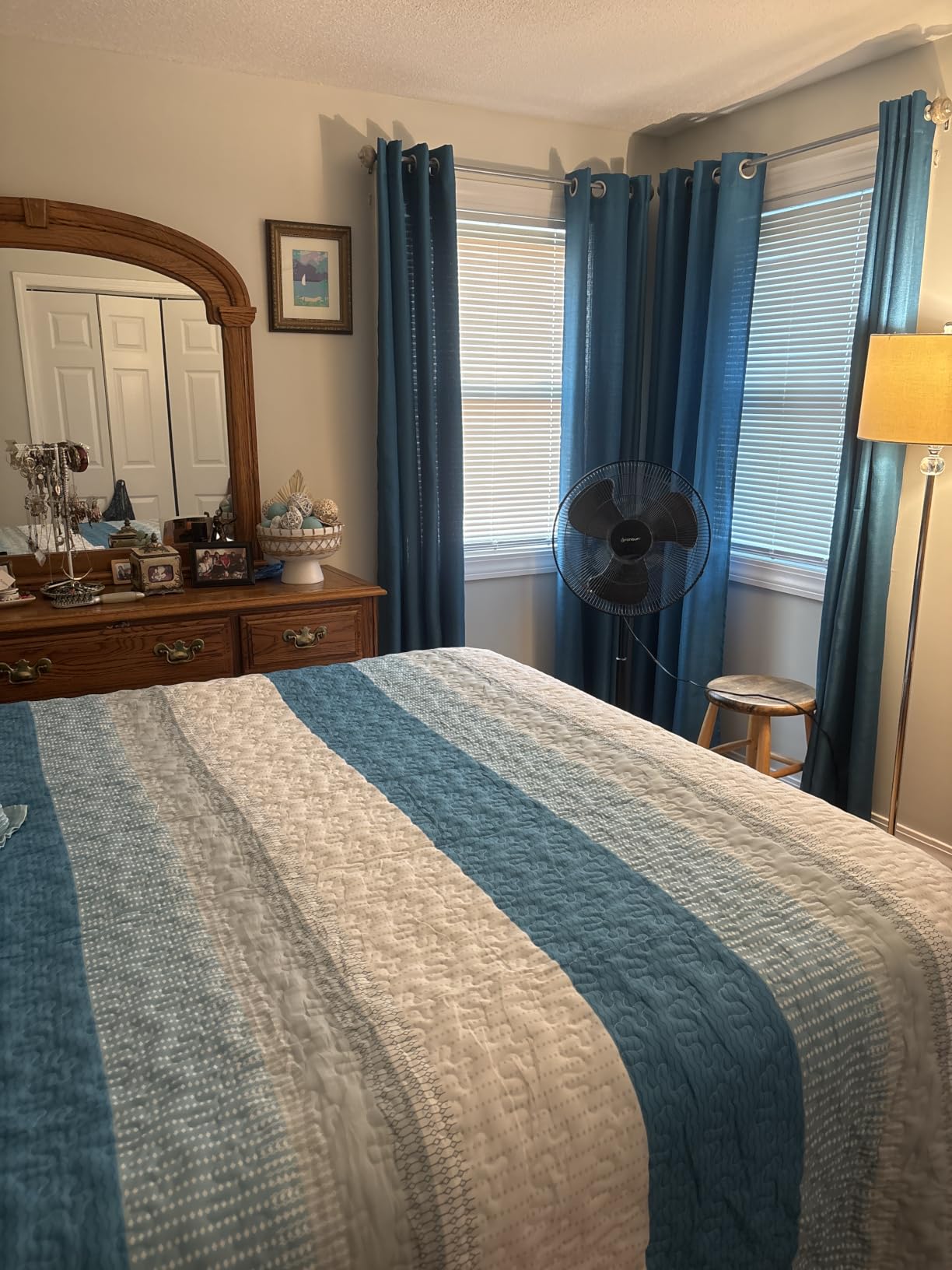 Andency King Quilt Set Sage Green, 3 Pieces Soft Bedspreads & Coverlets Set | Mint Green Lightweight Patchwork Striped Quilted All Seasons Bedding Sets (1 Quilt, 2 Pillow Shams) customer photo 2
