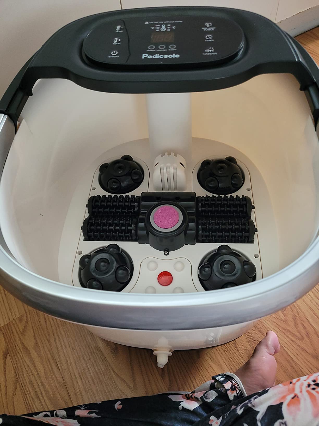 Luxury All in One Foot Spa - Motorized and Heated Foot Spa - Enjoy The Same Pedicure Foot Spa at Home Heat, Bubble Jets, Pedicure Stone, Motorized Massage Roller to Relieve Feet Stress customer photo 1