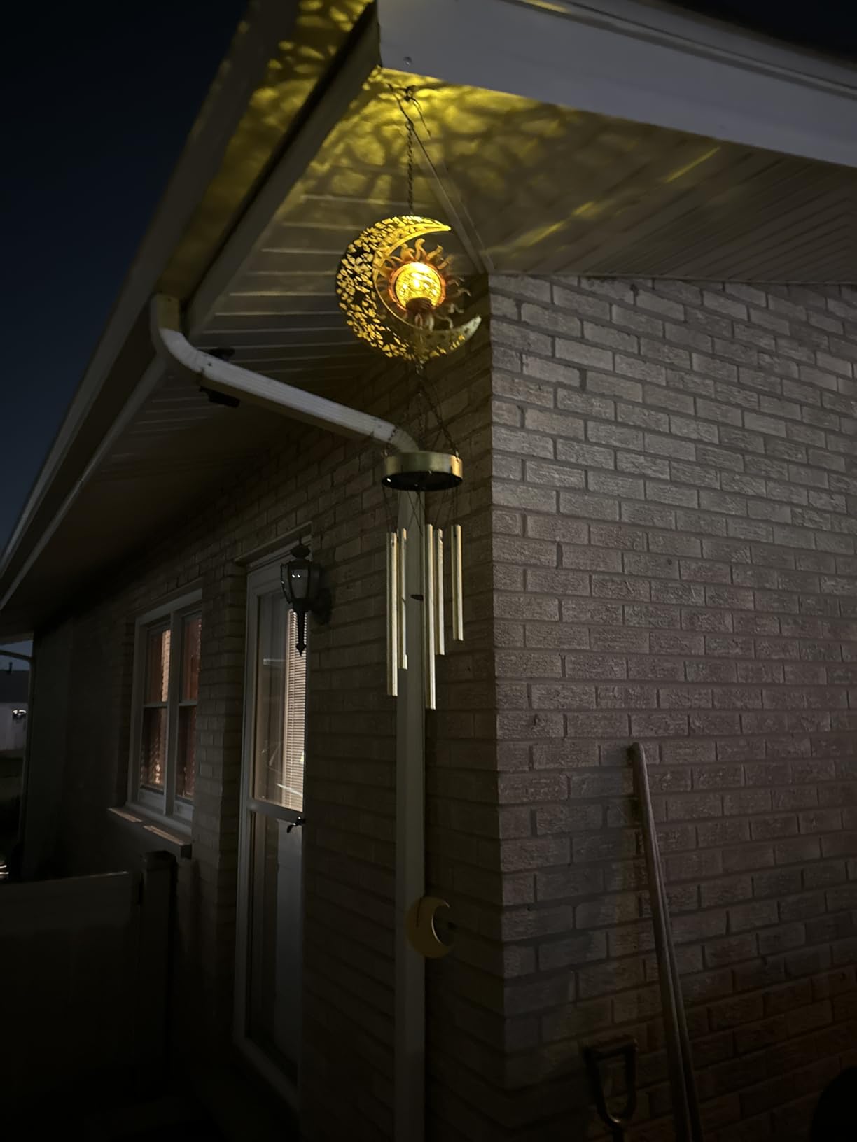JYPS Sun Moon Solar Wind Chimes, 47-Inch Large Waterproof Windchimes for Outside with Glowing Crackle Glass Ball, Garden Patio Yard Decor Christmas Day Birthday Unique Gifts for Women Mom Grandma Wife customer photo 2