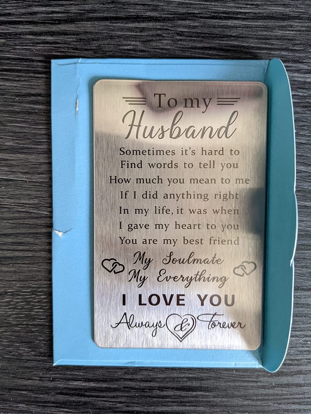 TANWIH When I Say I Love You More Wallet Card, Anniversary, Romantic Gifts | Engraved Metal Card, Sweet day gifts, I love you gifts, for Him, for Her, for Men, for Husband, Birthday, Anniversary card customer photo 2