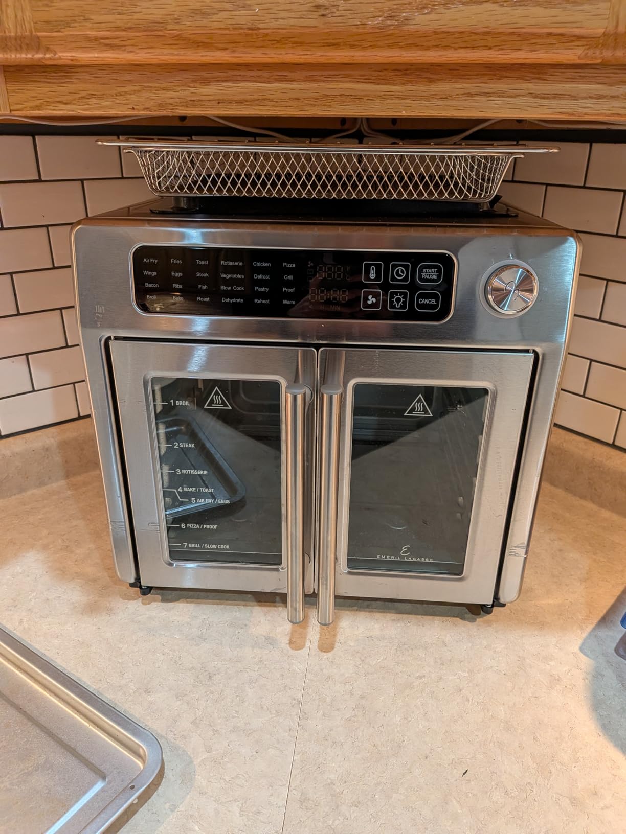 Emeril Lagasse 26QT French Door Multi-Function Air Fryer Toaster Oven | 26QT air fryer oven with French doors, 24 cooking functions, dual-speed fan and rotisserie for easy family meals. customer photo 1