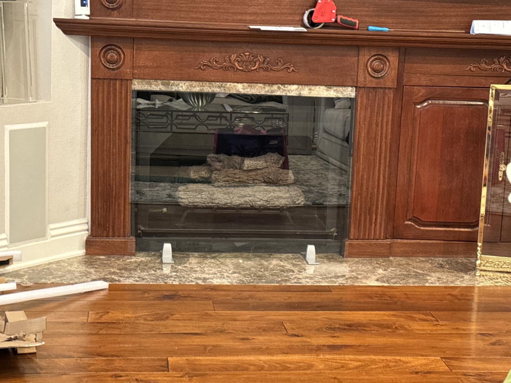 Tempered Glass Fireplace Screen, 29