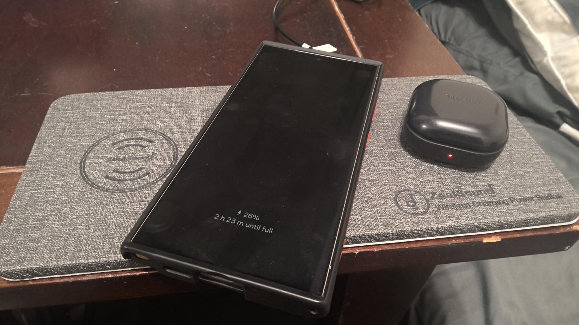 ZealSound Wireless Charging Pad, 3 in 1 Charger Mat, Ultra Slim PU Leather customer photo 2