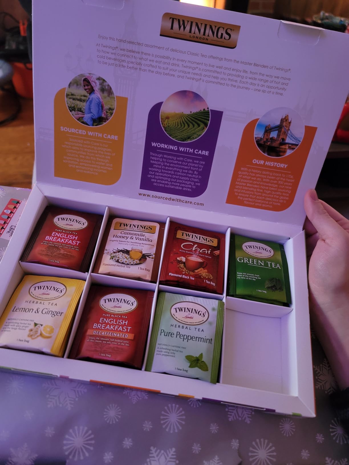 Twinings Classic Tea Collection Gift Box, 48 Tea Bags (1 Pack) | A Sampler of 8 Varieties of Black, Herbal, Green, & Chai Teas, In a Decorative Box, 48 Foil Lined Individually Wrapped Bags customer photo 1