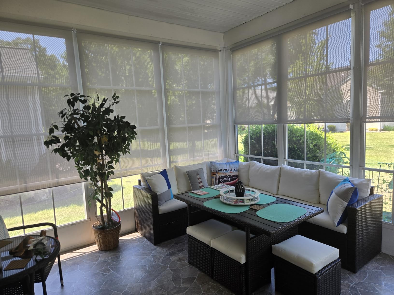 AOSKY Light Filtering Roller Shades for Indoor Windows, 25
