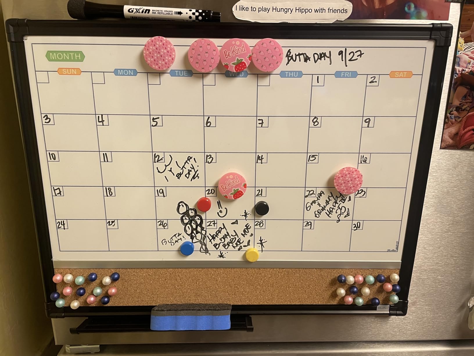 JILoffice Magnetic Dry Erase Calendar Whiteboard, 24