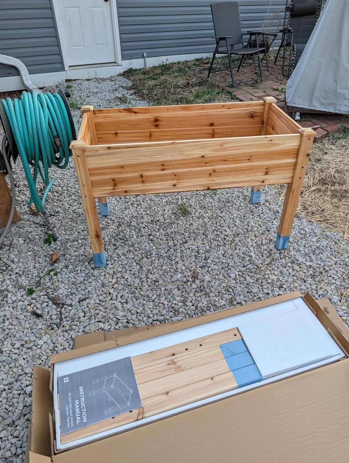 MIXC 331lb Capacity Sturdy Wooden Raised Garden Bed Outdoors with Legs | 48x24x31