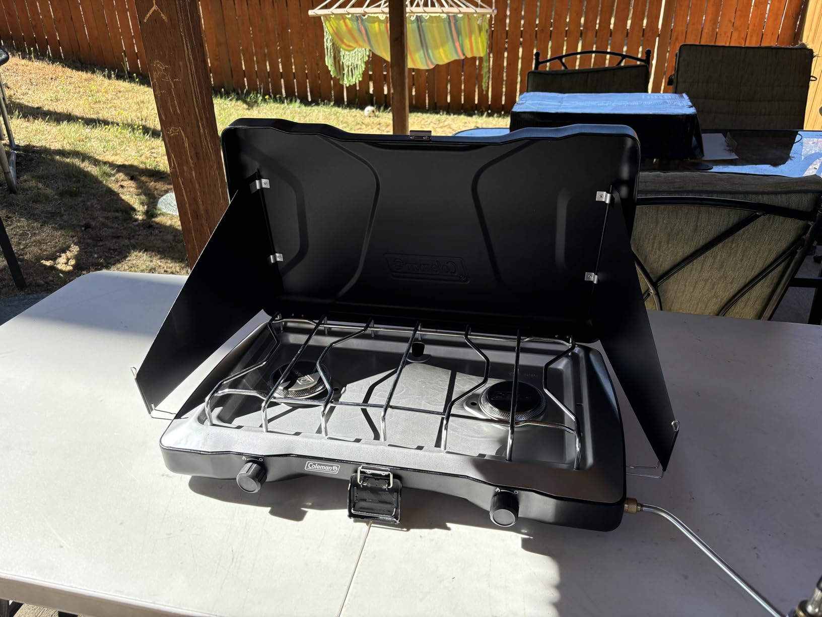 Coleman Triton 2-Burner Propane Stove, Portable Camping Cooktop with 2 Adjustable Burners & Wind Guards, 22,000 BTUs of Power for Camping, Tailgating, Grilling, BBQ, & More customer photo 1