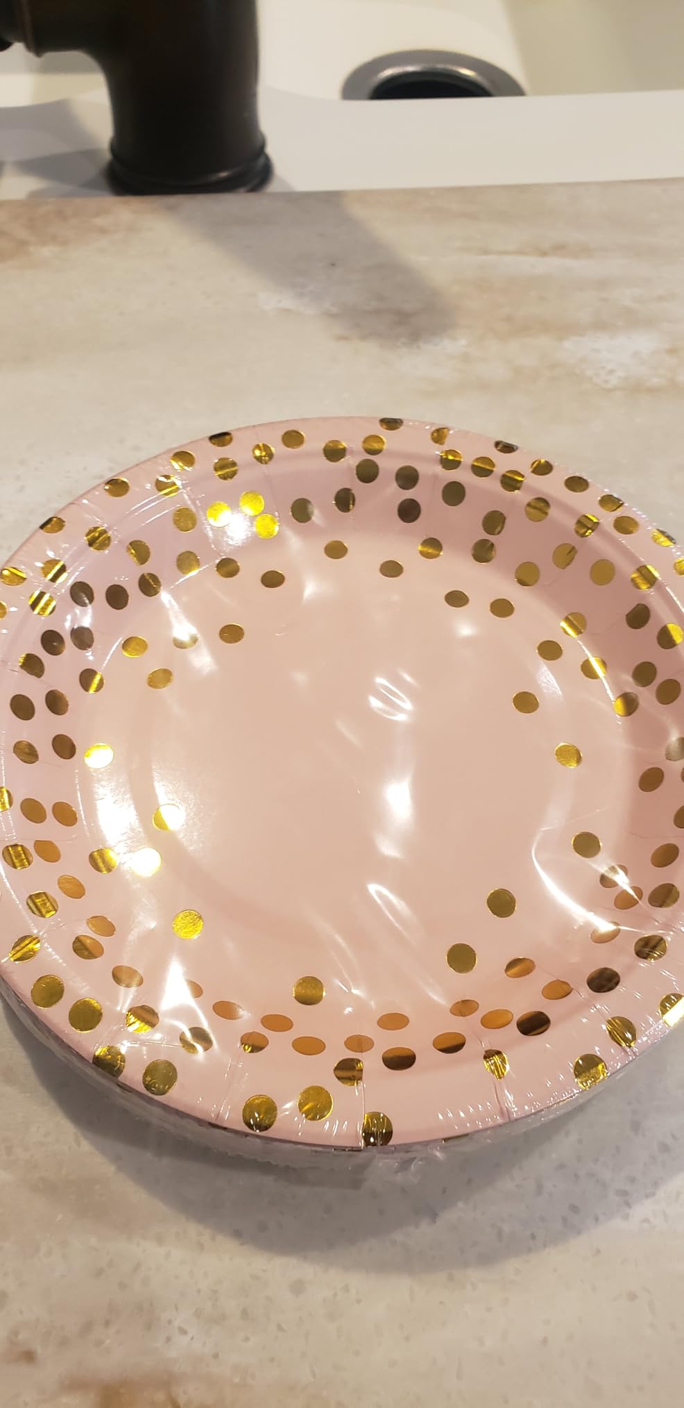 AIRE Pink Gold Paper Plates, 175PCS Disposable Dinnerware Set for 25 Guests | Thick food-grade paper, ideal for elegant weddings birthday graduations, leakproof heavy-duty construction, eco-friendly party customer photo 2