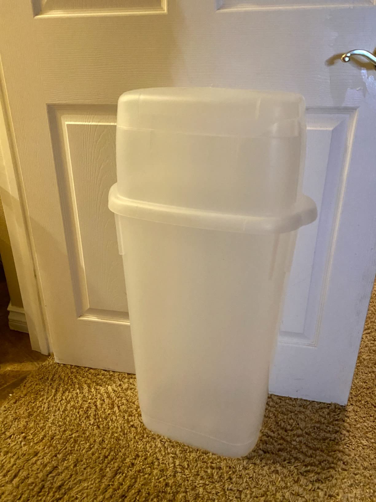 Rubbermaid Wrap N' Craft Plastic Wrapping Paper Organizer Storage Container with Top Ornament Storage Compartment for 20 Standard 30 Inch Rolls, Clear customer photo 2