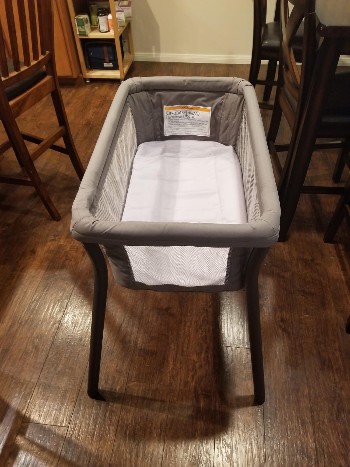 Chicco LullaGo Anywhere LE Portable Bassinet with Canopy and Carry Bag | Baby bassinet for bedside or travel use, GREENGUARD Gold, waterproof mattress, mesh sides, 13 lbs, Serene/Beige customer photo 1