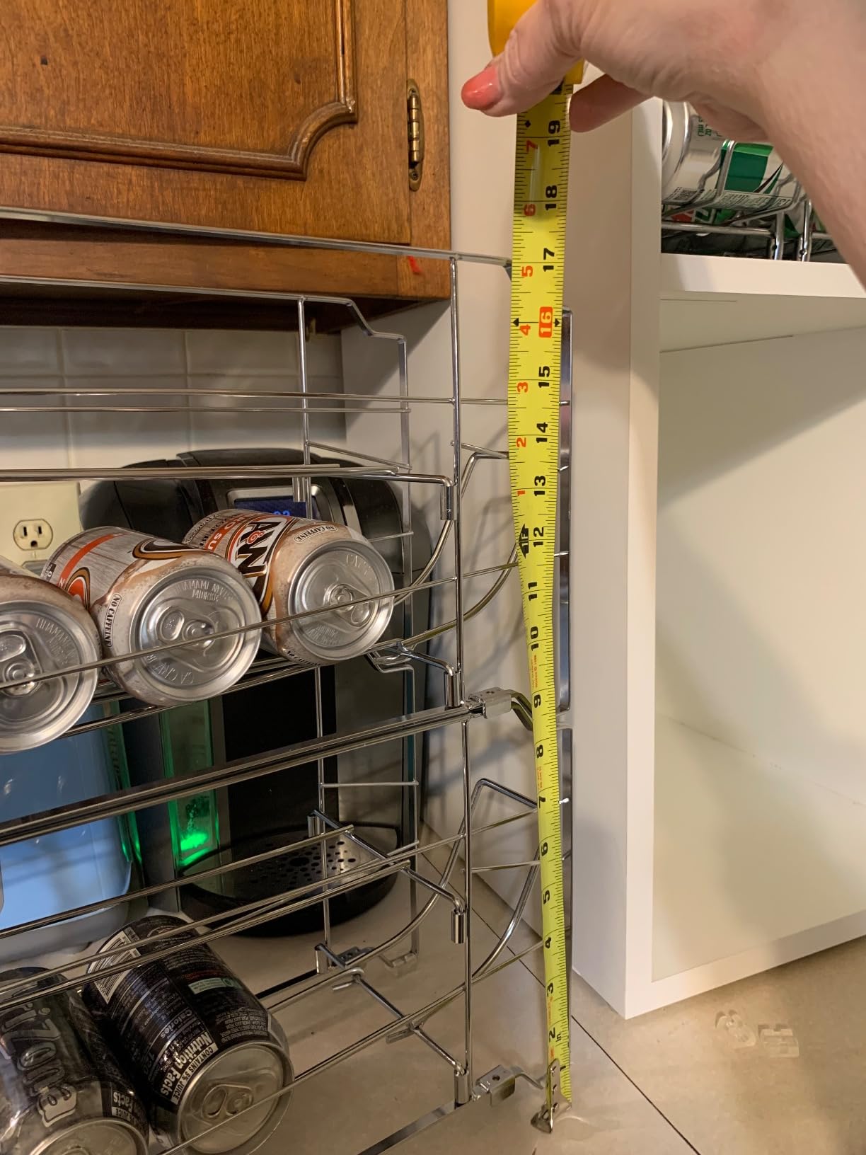 Simple Houseware 4-Pack Soda Can Stackable Rack Dispenser Organizer, White | for Pantry/Refrigerator customer photo 2