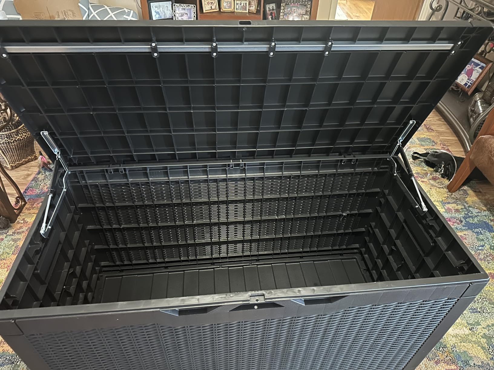 Devoko 100 Gallon Waterproof Resin Deck Box, Large Outdoor Storage Box | Indoor Outdoor Lockable Storage Container for Patio Furniture Cushions, Garden Tools & Pool Supplies customer photo 1