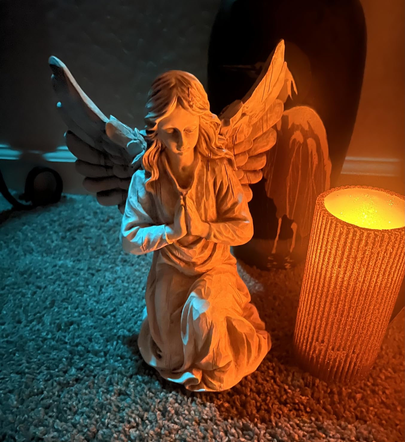 Praying Angel Garden Statue, Religious Fairy Sculpture Waterproof Decorative Figurine Art Decor for Patio, Lawn, Yard, Housewarming Ornament Present Angels HSa-1 customer photo 1