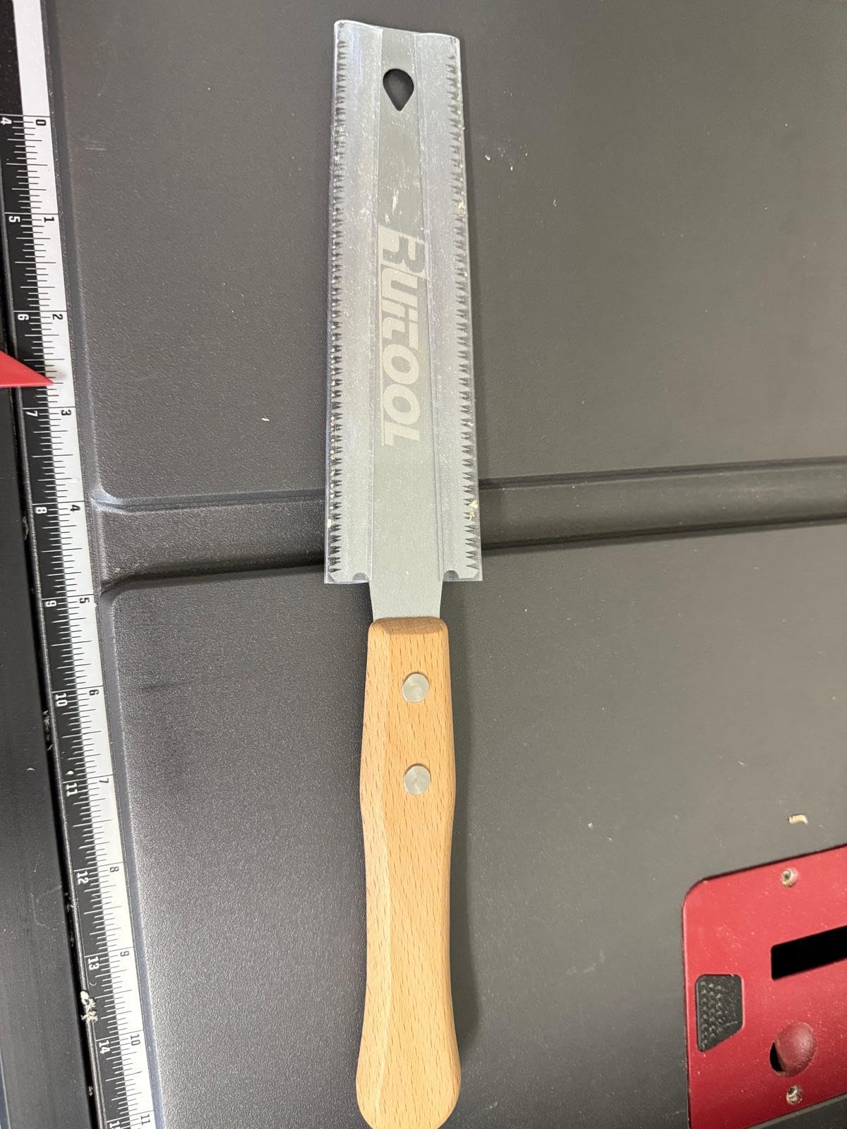 RUITOOL Japanese Hand Saw 6 Inch Double Edge Ryoba Pull Saw for Flush Cuts | Flexible SK5 Blade, 14/17 Tpi Double-Edge Teeth, Beech Handle Wood Saw customer photo 1