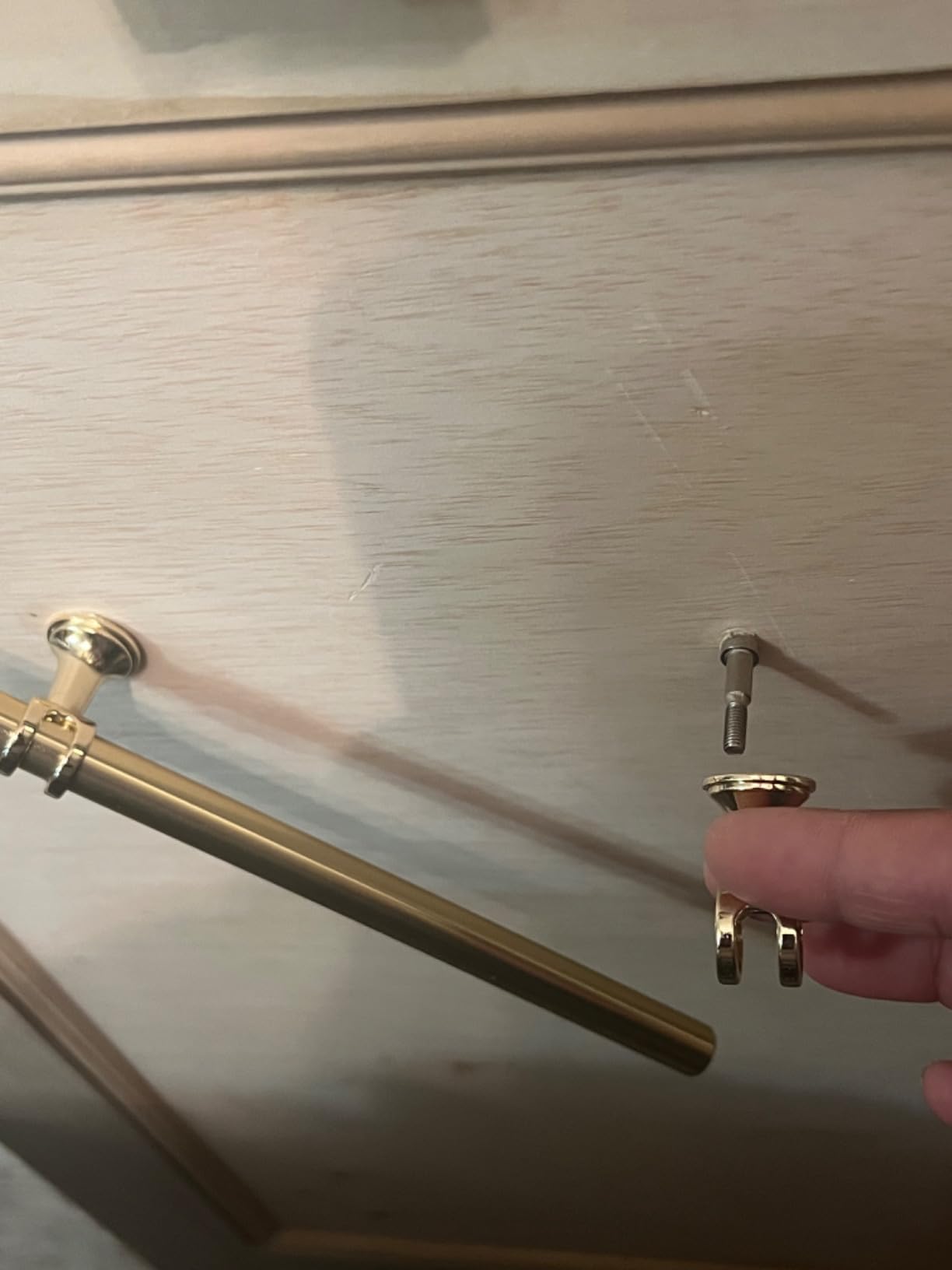 Haliwu 10Pack Gold Cabinet Knobs Brass Knob | Solid Aluminum and Zinc Alloy, Single Hole, Kitchen Knobs for Drawer Dresser Hardware customer photo 2